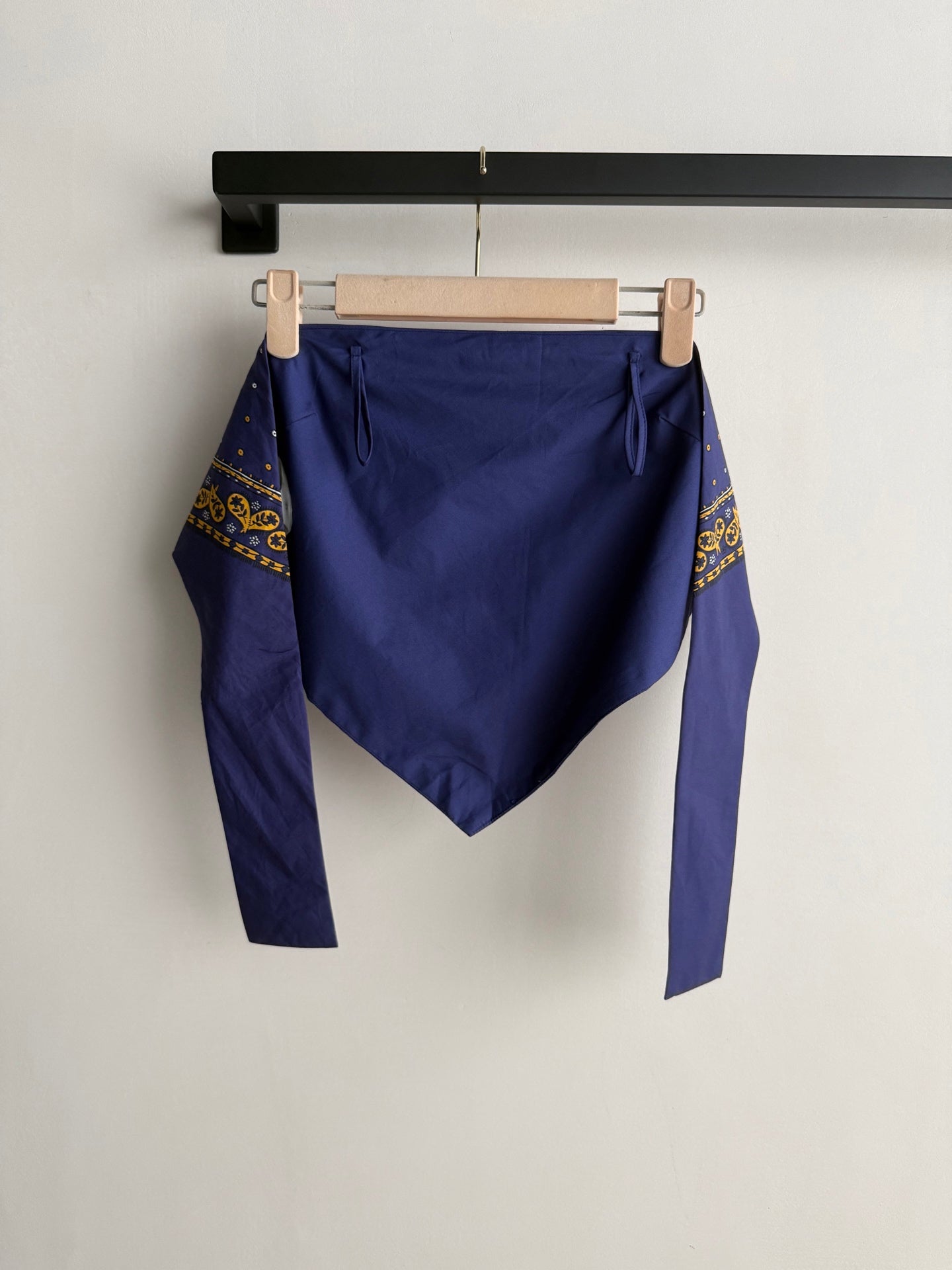 MiuMiu 2026 Strapless Top And Skirt Navy Cotton 641183