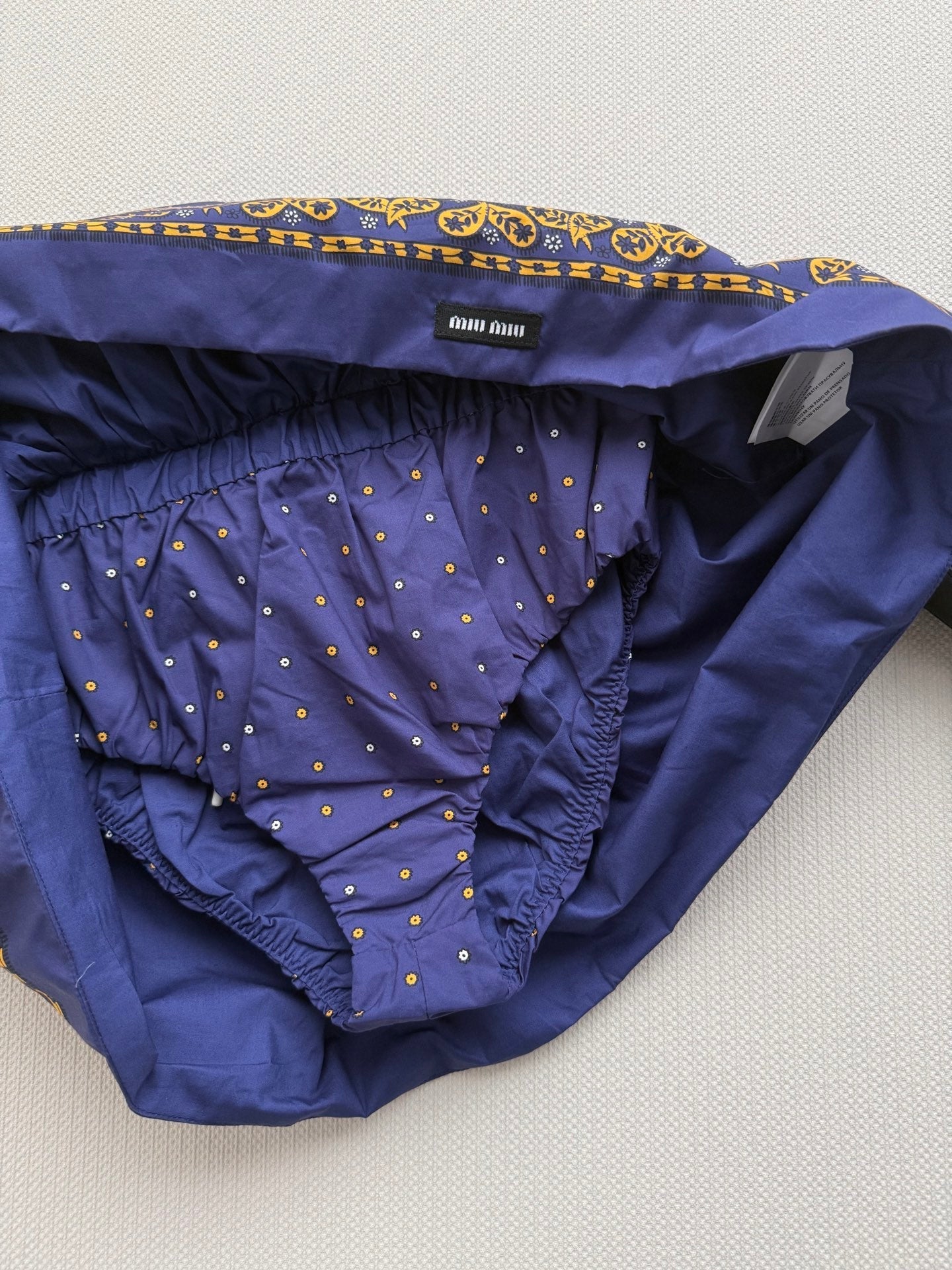MiuMiu 2026 Strapless Top And Skirt Navy Cotton 641183