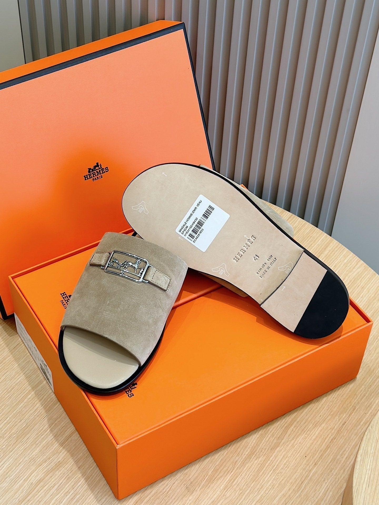 HM Men's Tenor Slide Green Suede 547657