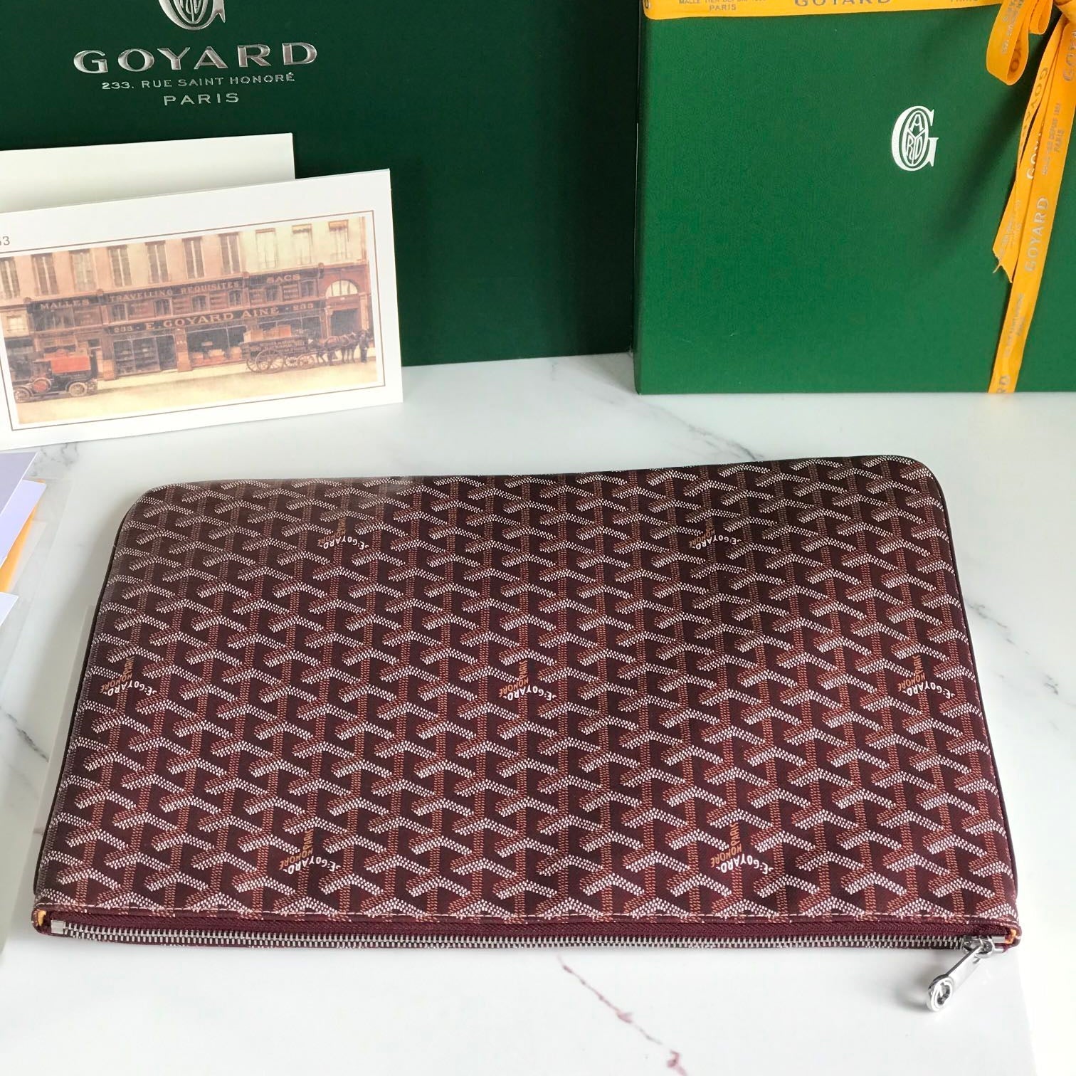 SENAT MGM POUCH 30 IN BURGUNDY RED GOYARDINE CANVAS