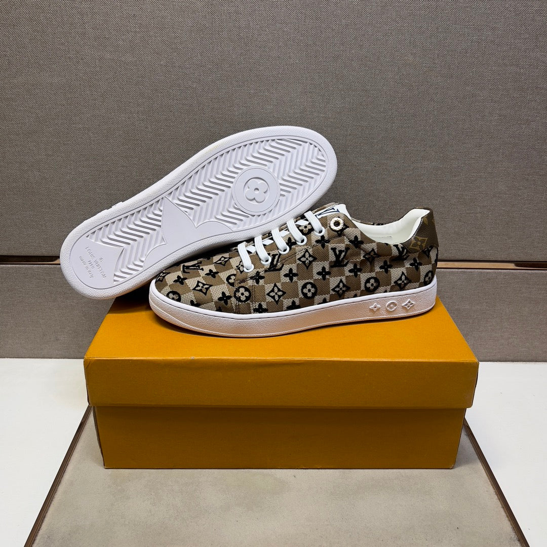 LV TRAINER PEANUT BROWN MIX BLACK DAMIER BREATHABLE FABRIC