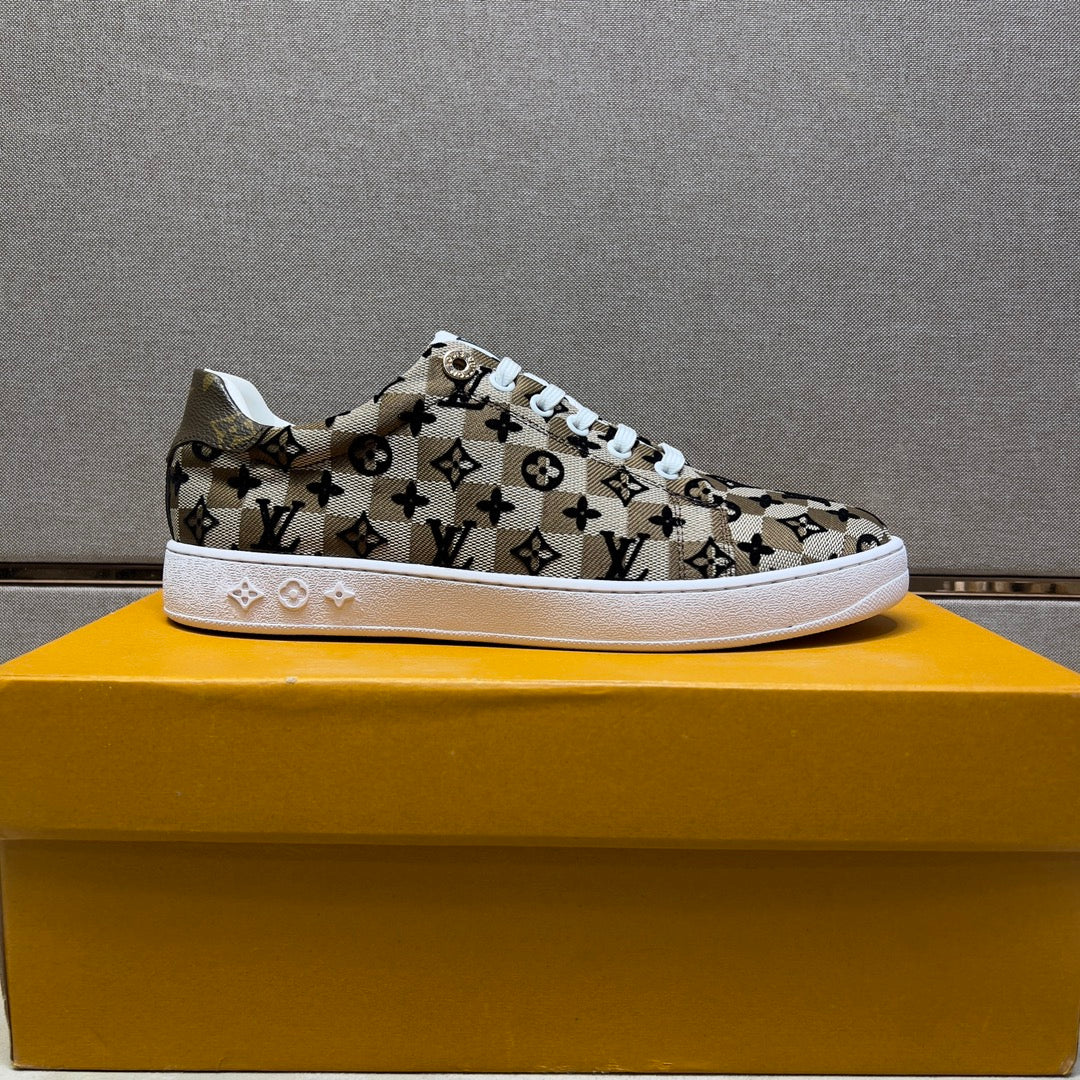 LV TRAINER PEANUT BROWN MIX BLACK DAMIER BREATHABLE FABRIC