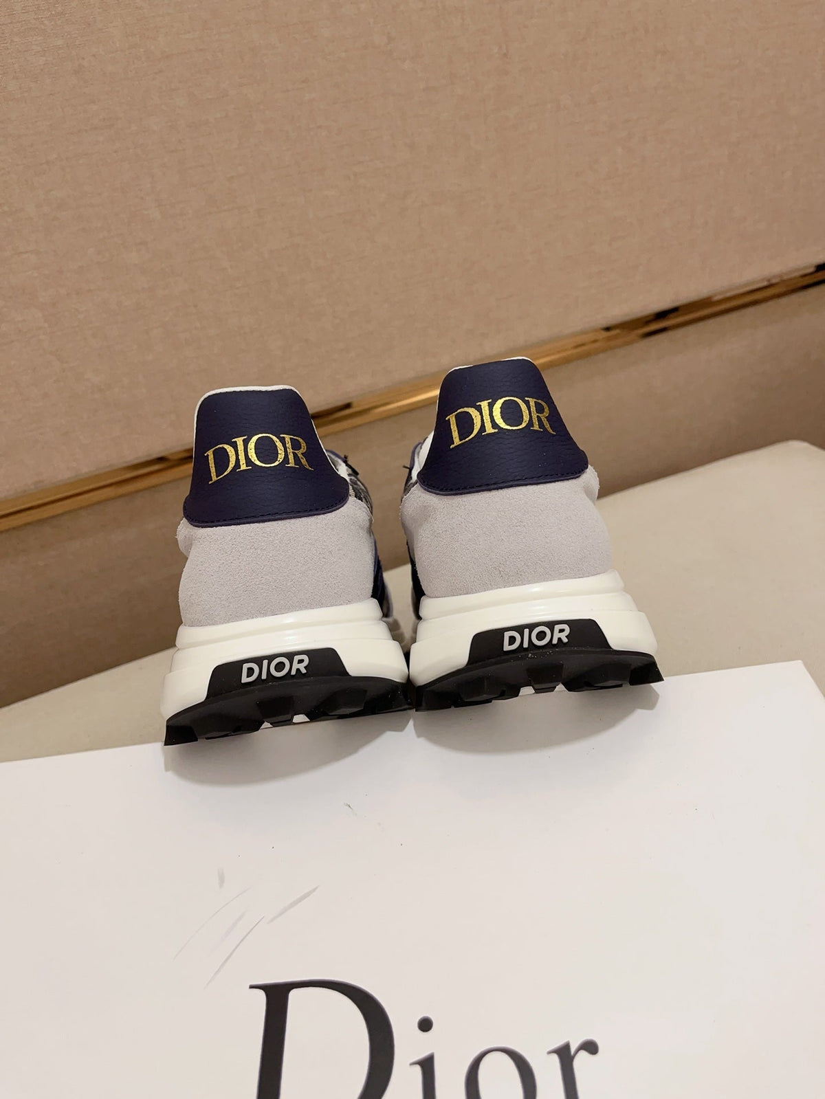 CD CROSS SNEAKER NAVY AND BEIGE SUEDE