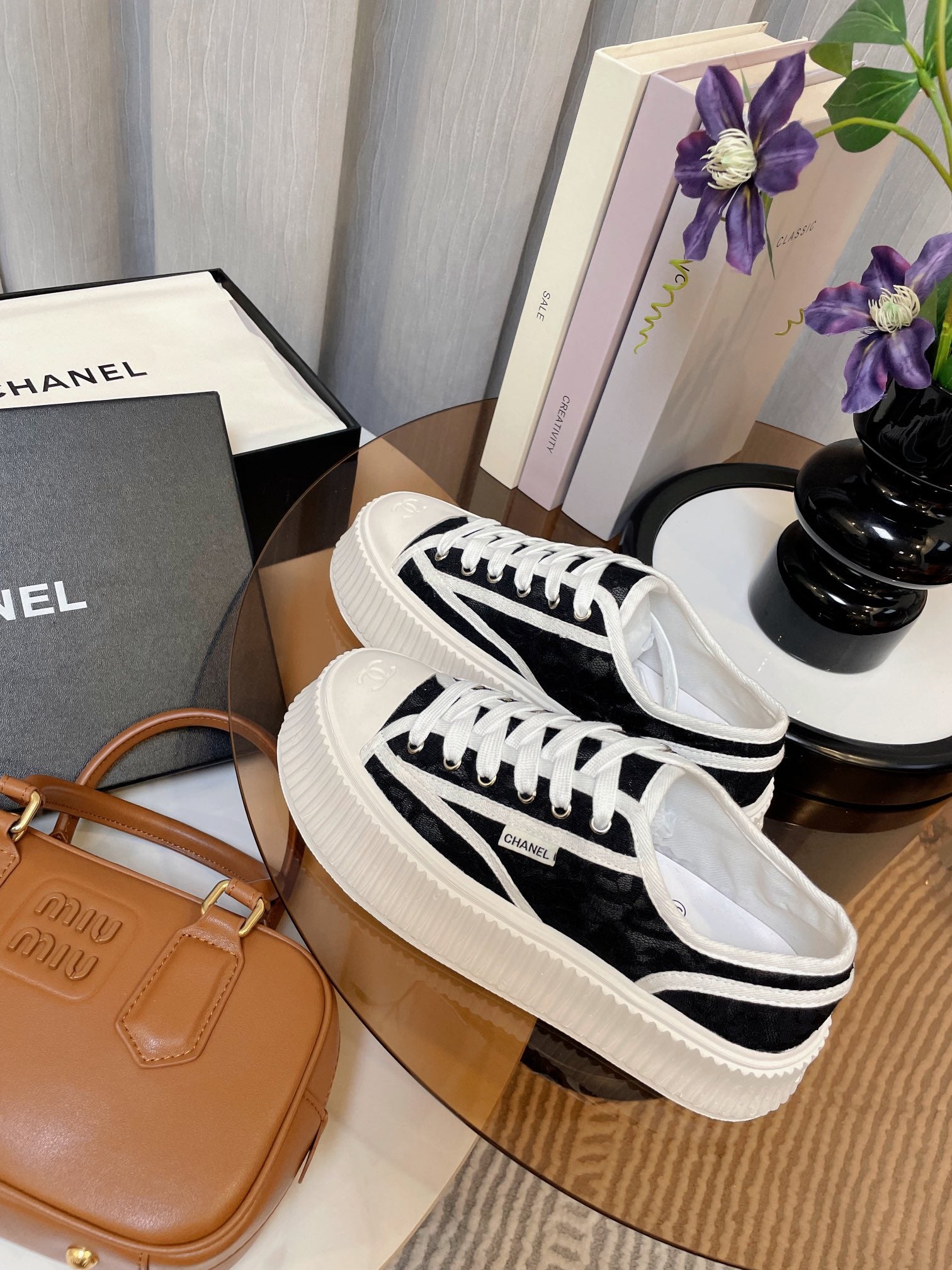 cc sneaker 40 black lace