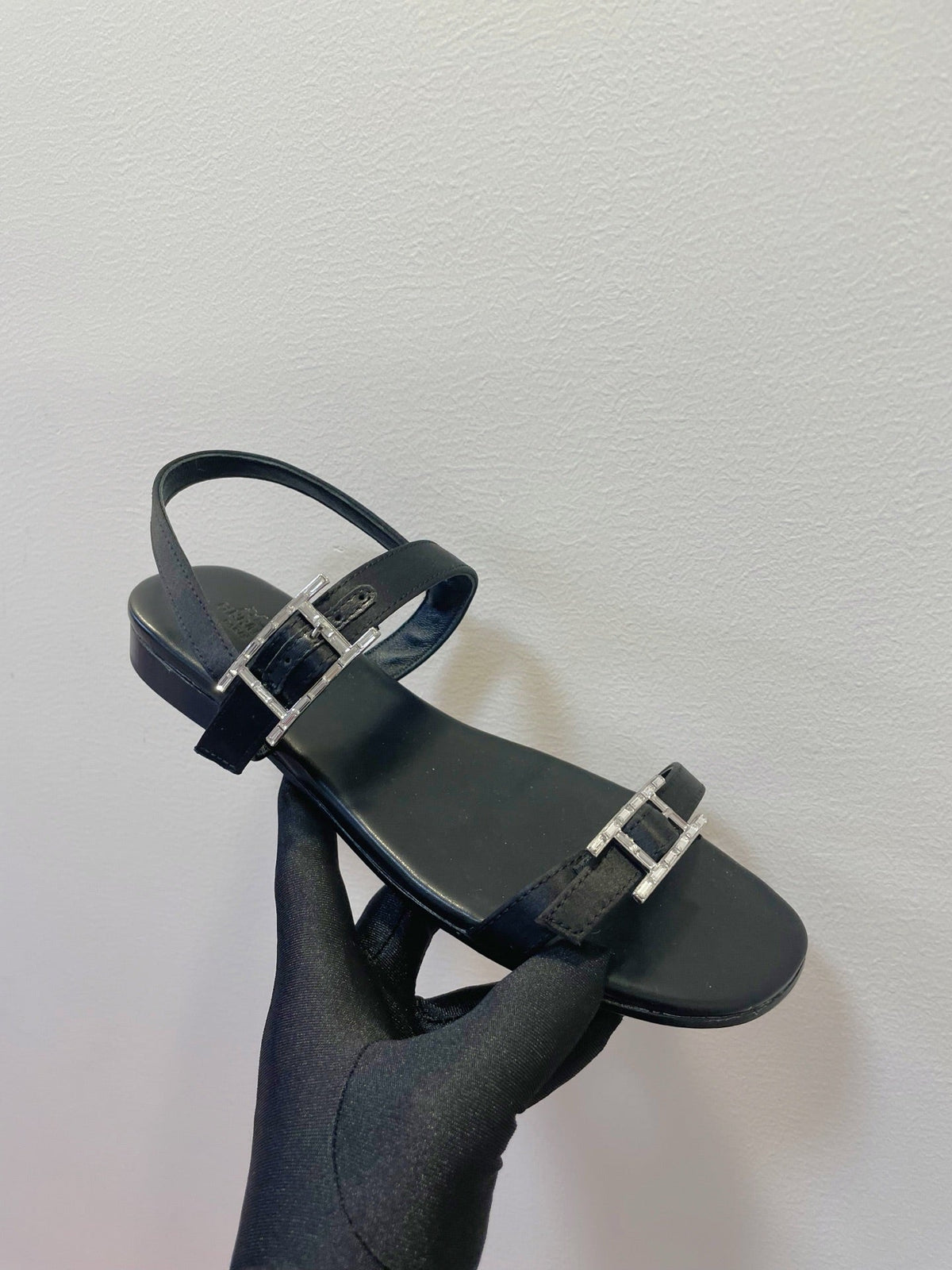 HM Paris Sandals Black Lamskin 374209