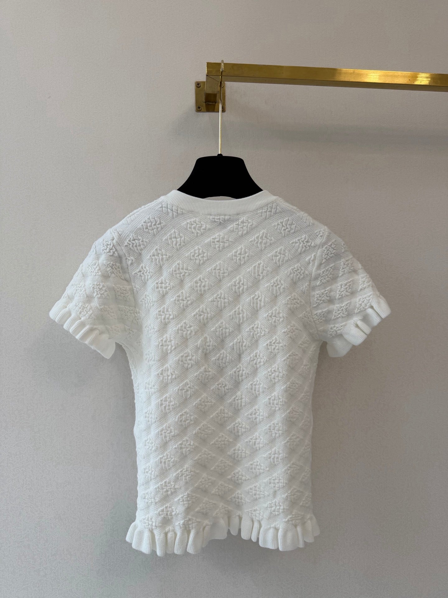 Chanel 2026 Crew Neck Short-sleeved Cardigan White Cotton 394834