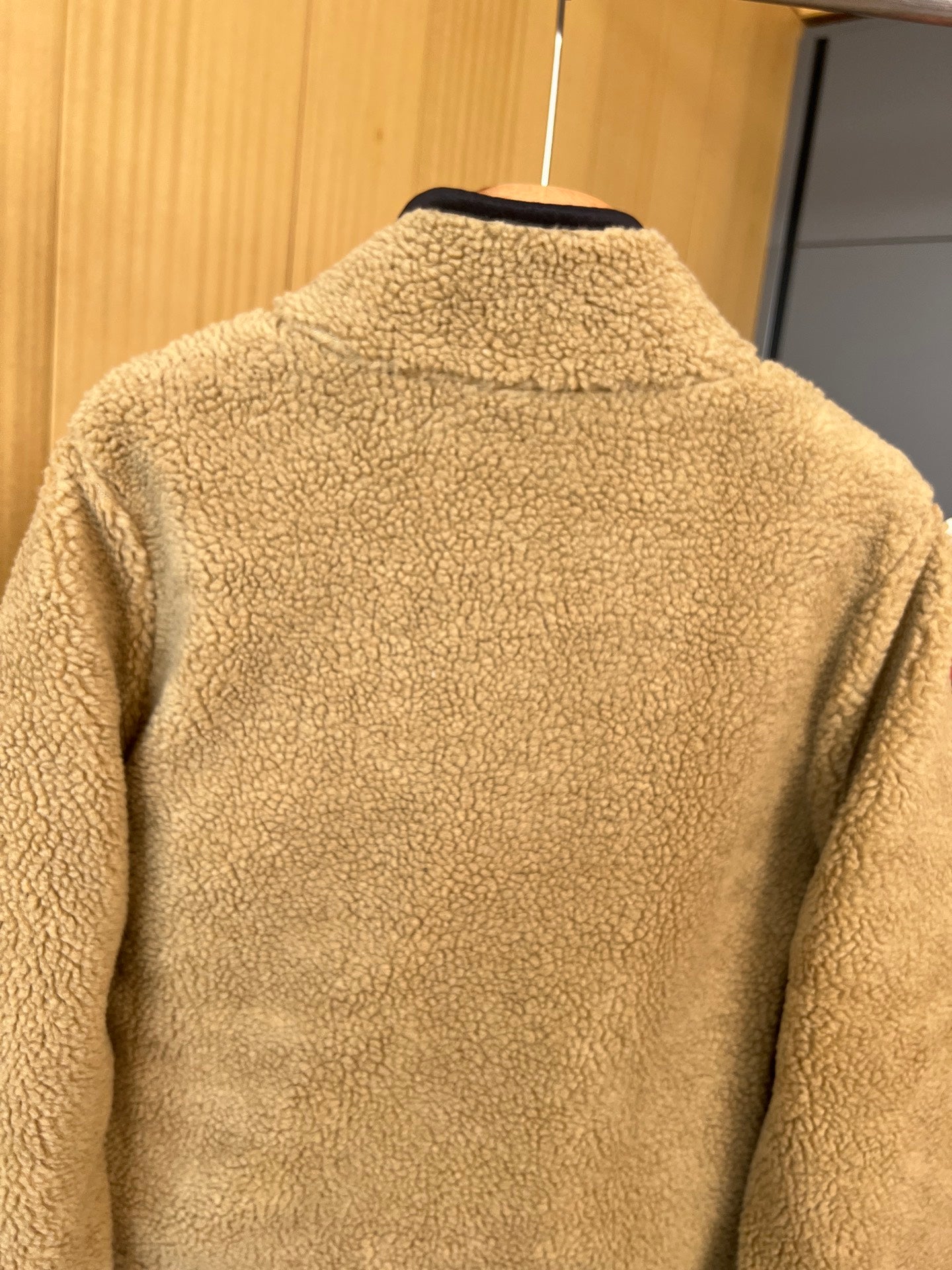 Burberry 25 Short Jacket Camel mix Black Shearling Fabric