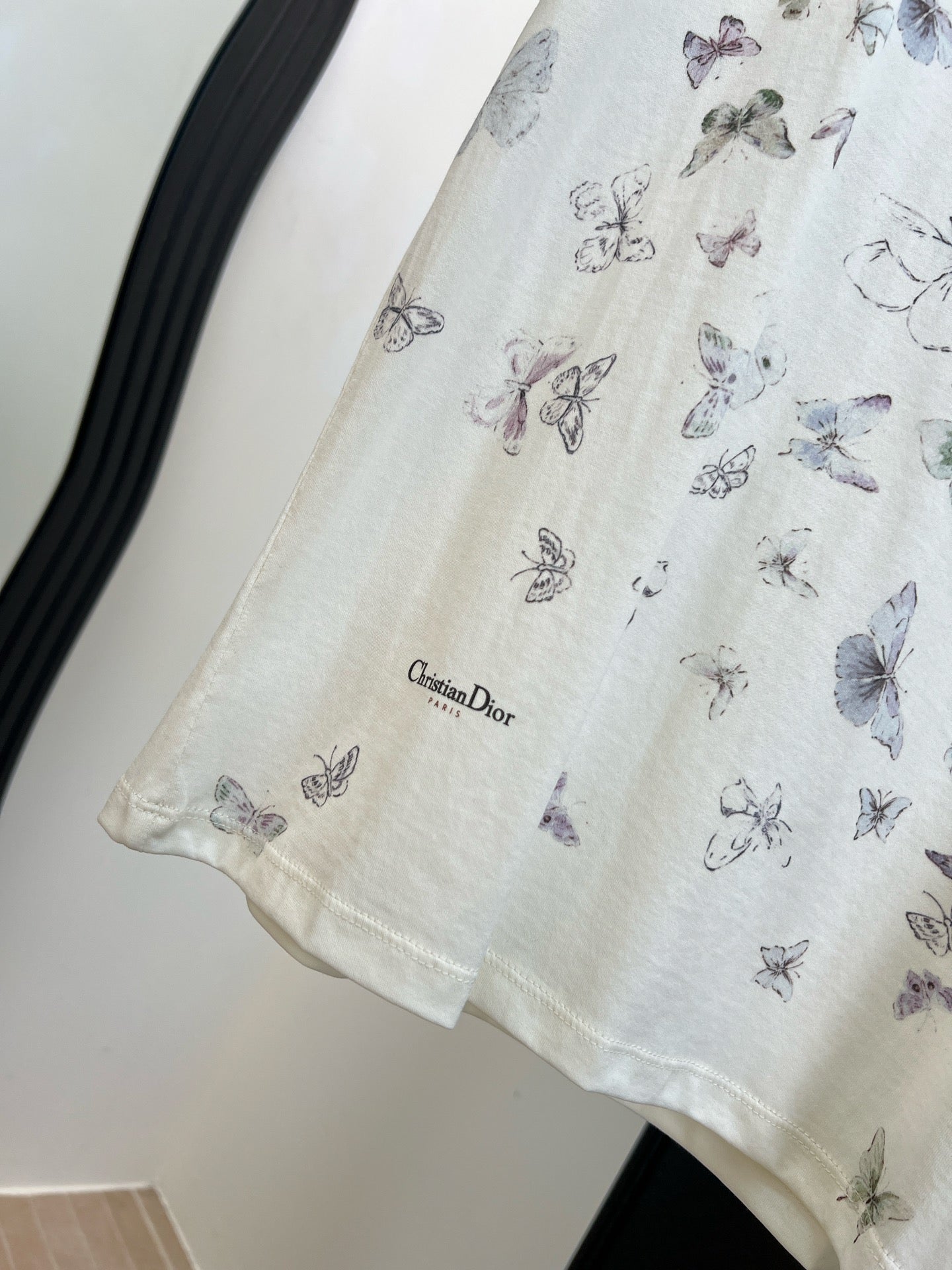 Chanel 2026 Butterfly Print Mercerized T-shirt White mix Multicolors Cotton