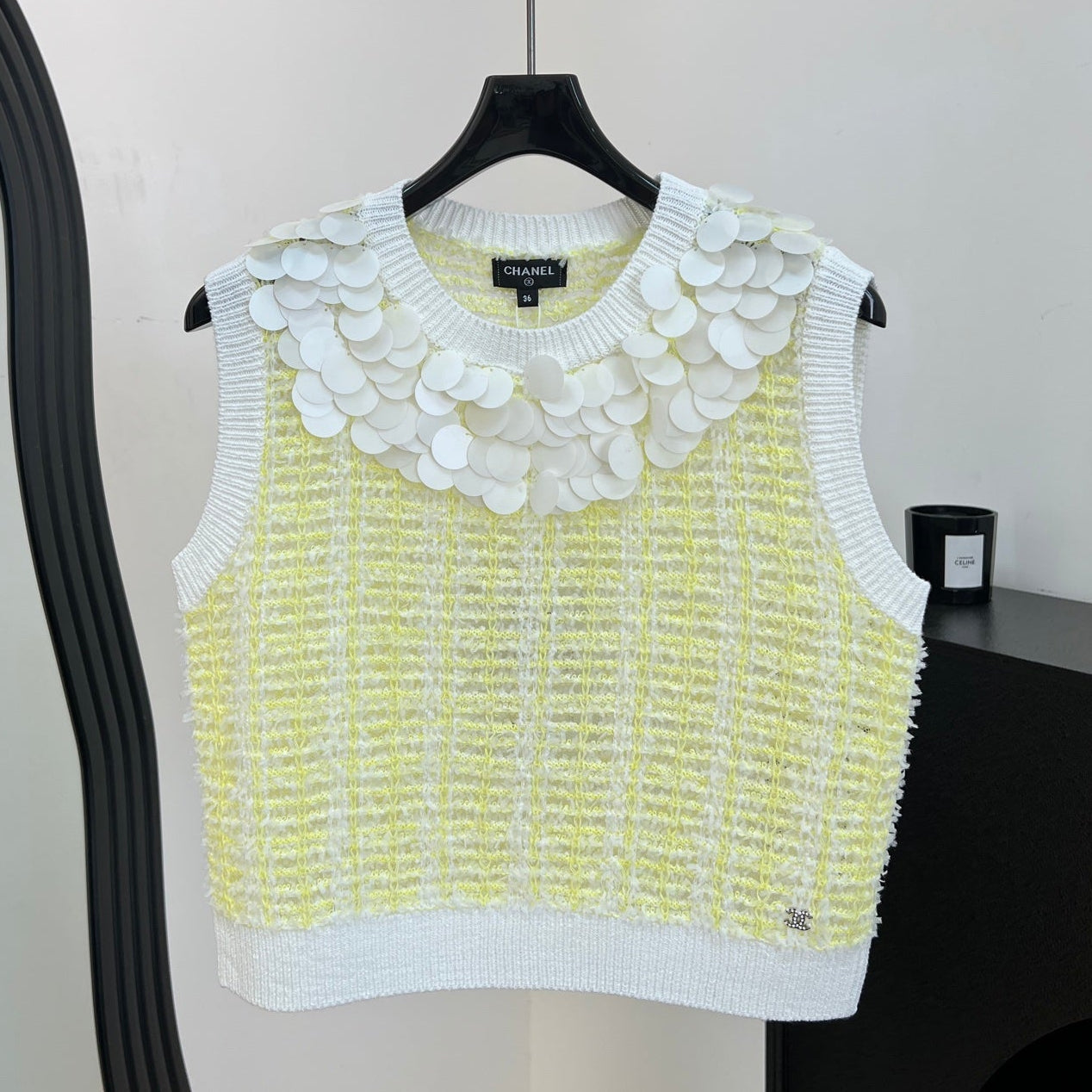 Chanel 2026 Vest Light Yellow mix White Cotton 664173