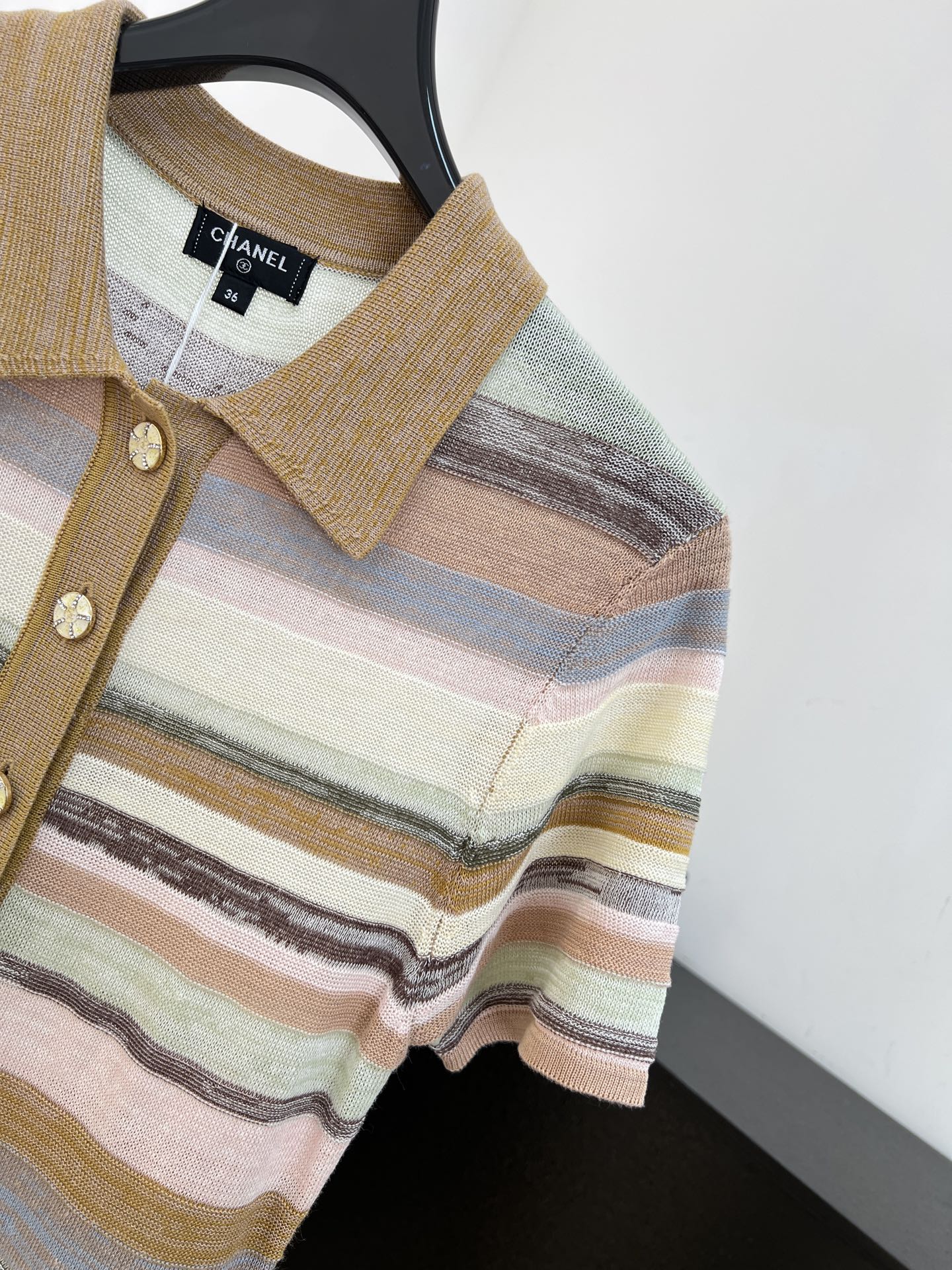 Chanel 2026 Rainbow Striped Knit Dress Cotton 626203