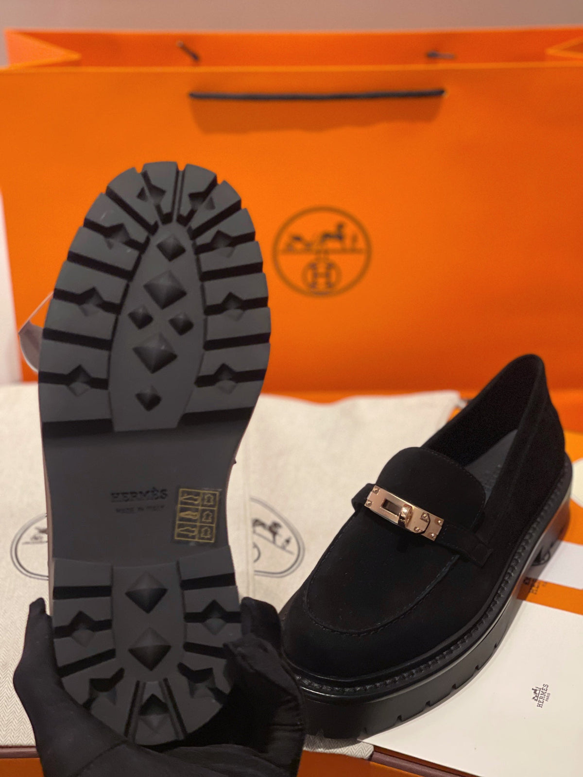 HM Icone Loafer In Black Suede 100094