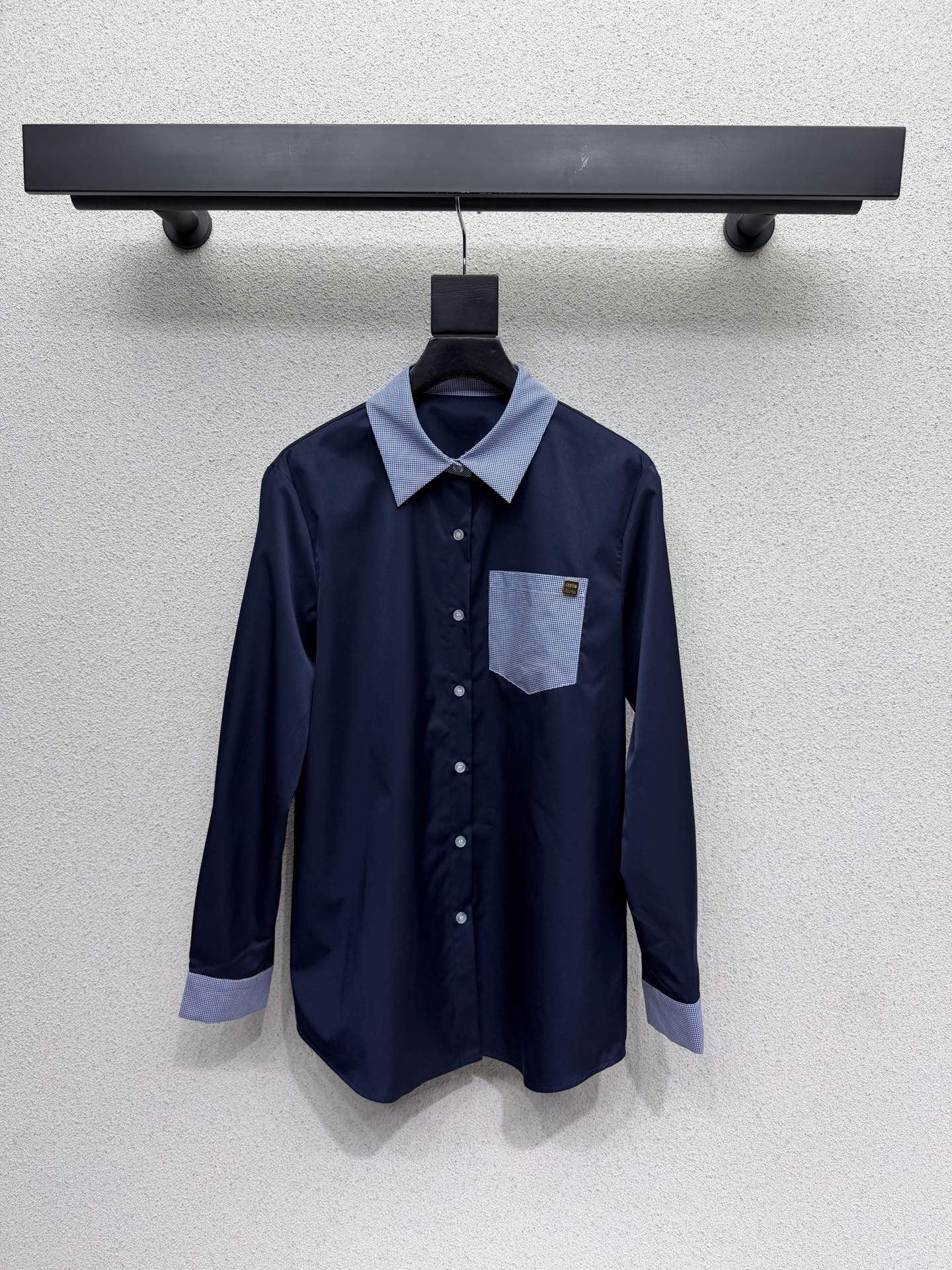 Miumiu 2026 Patchwork Shirt Black and White Polyester Cotton