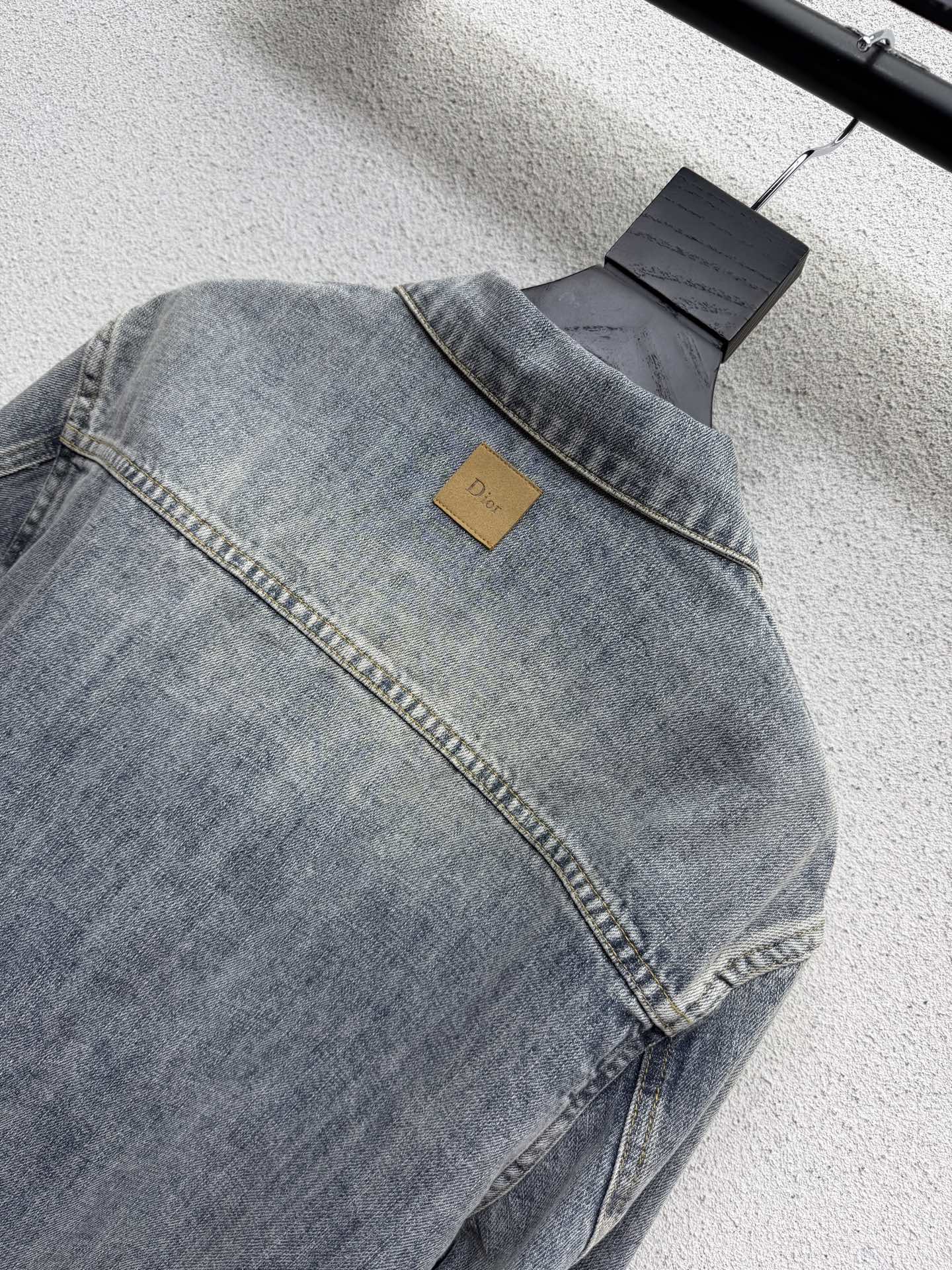 Dior 2026 Embroidered Logo Denim Jacket Blue Cotton 151208
