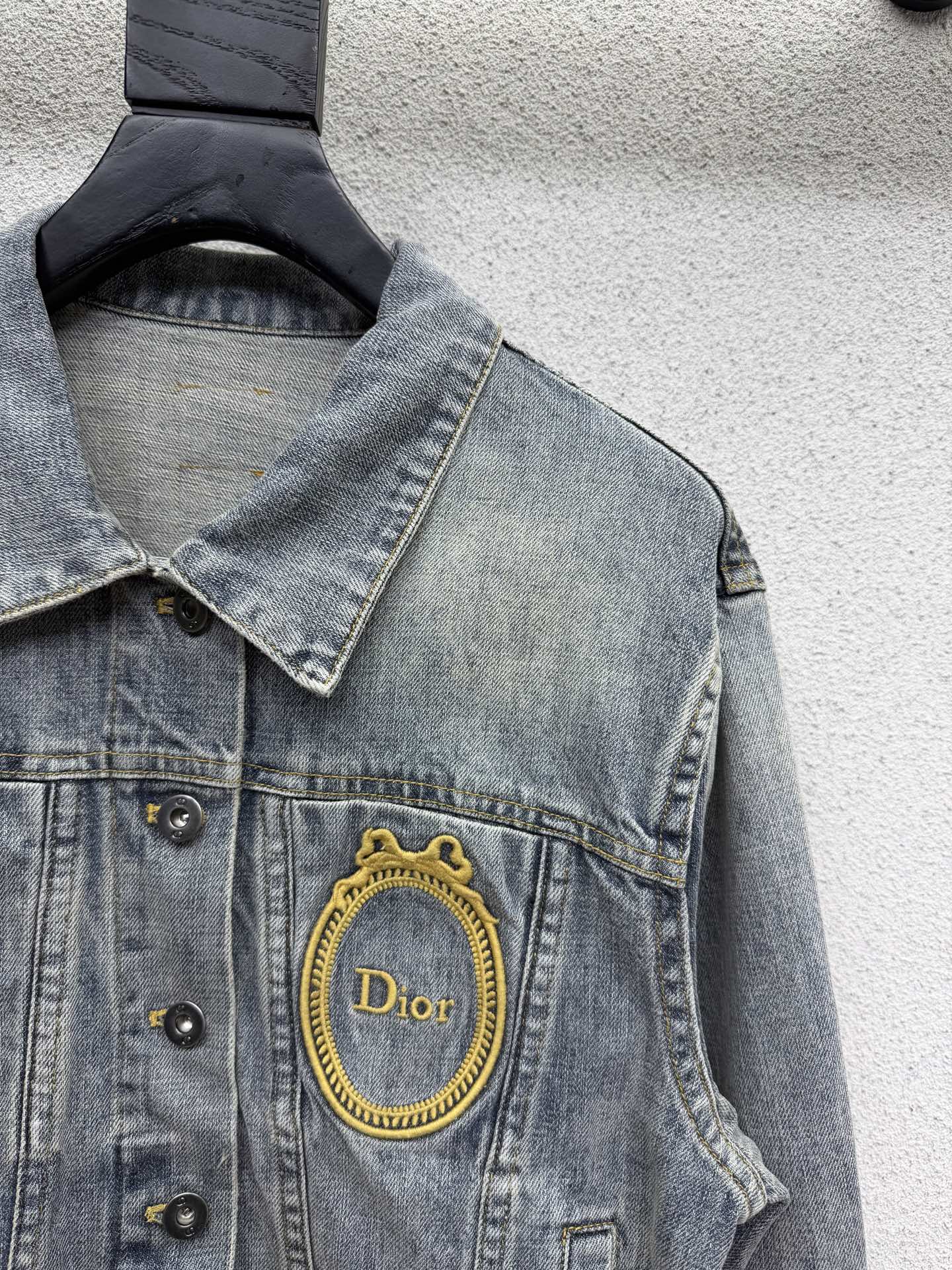 Dior 2026 Embroidered Logo Denim Jacket Blue Cotton 151208