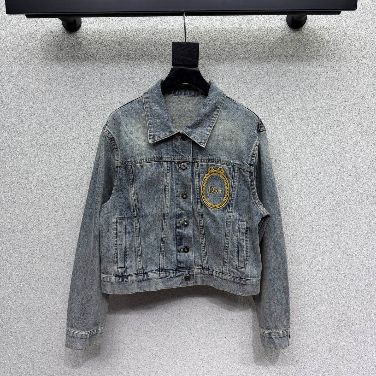 Dior 2026 Embroidered Logo Denim Jacket Blue Cotton 151208