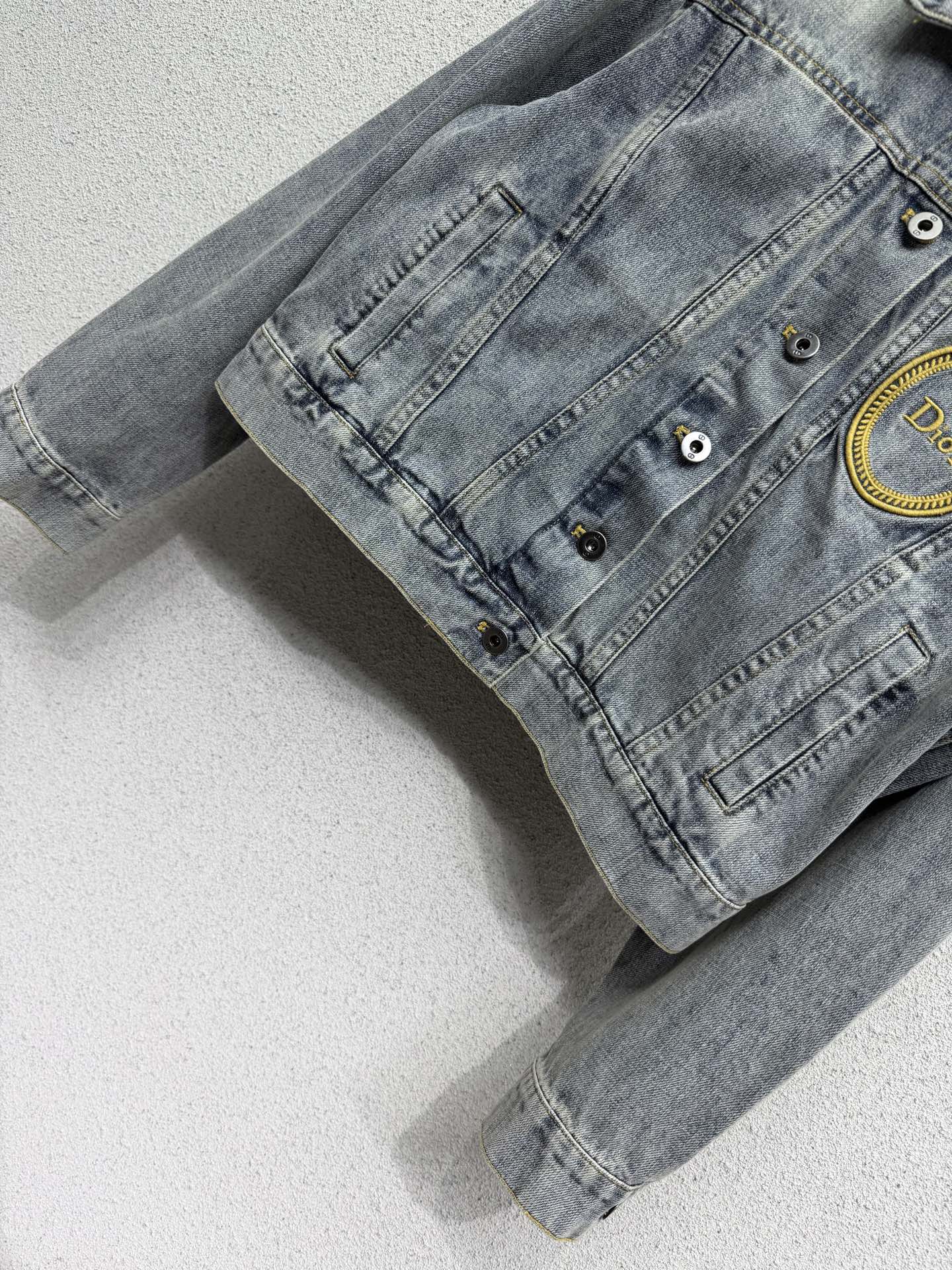 Dior 2026 Embroidered Logo Denim Jacket Blue Cotton 151208