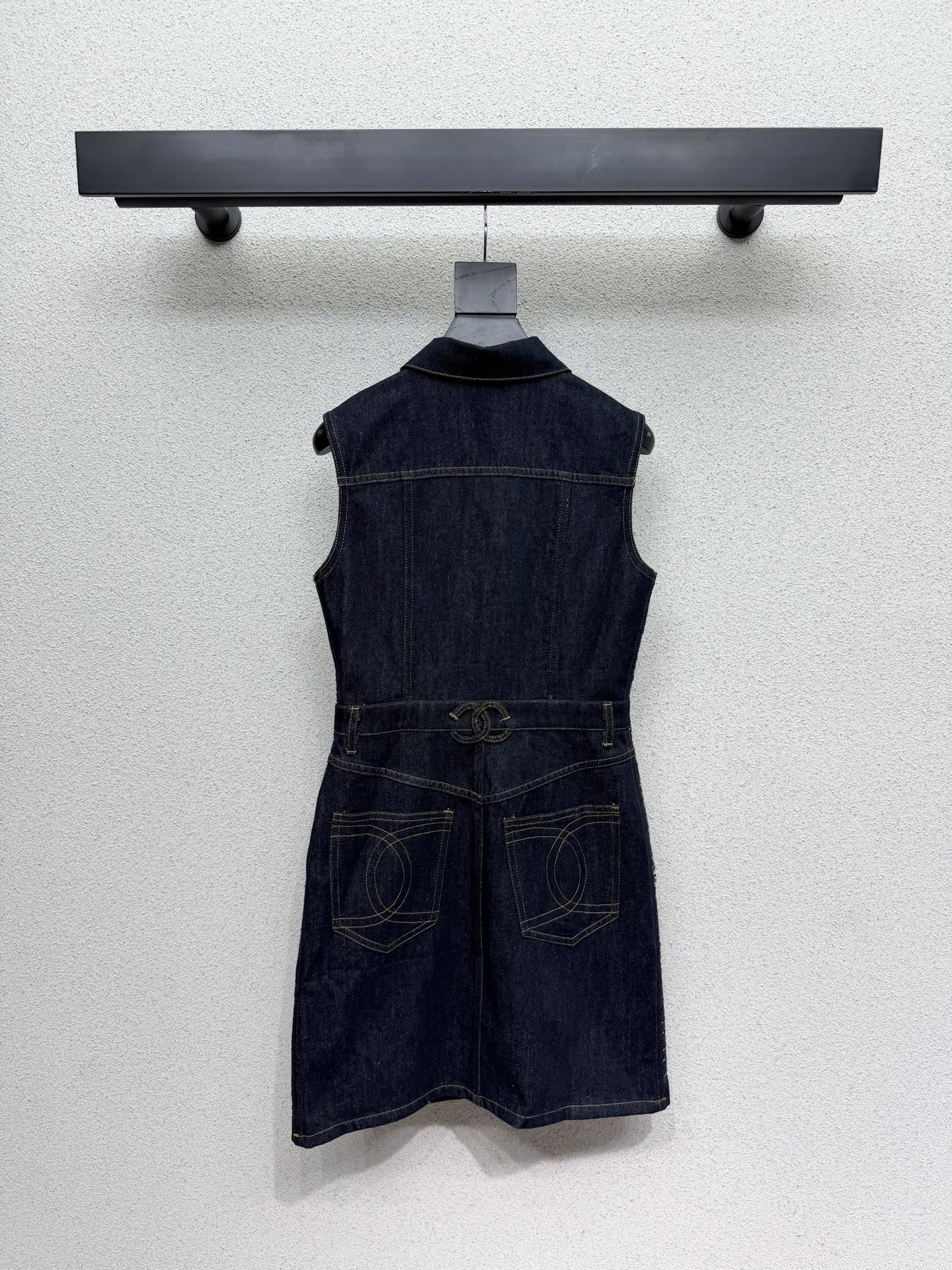 Chanel 2026 Denim Dress Navy Blue Cotton 398280