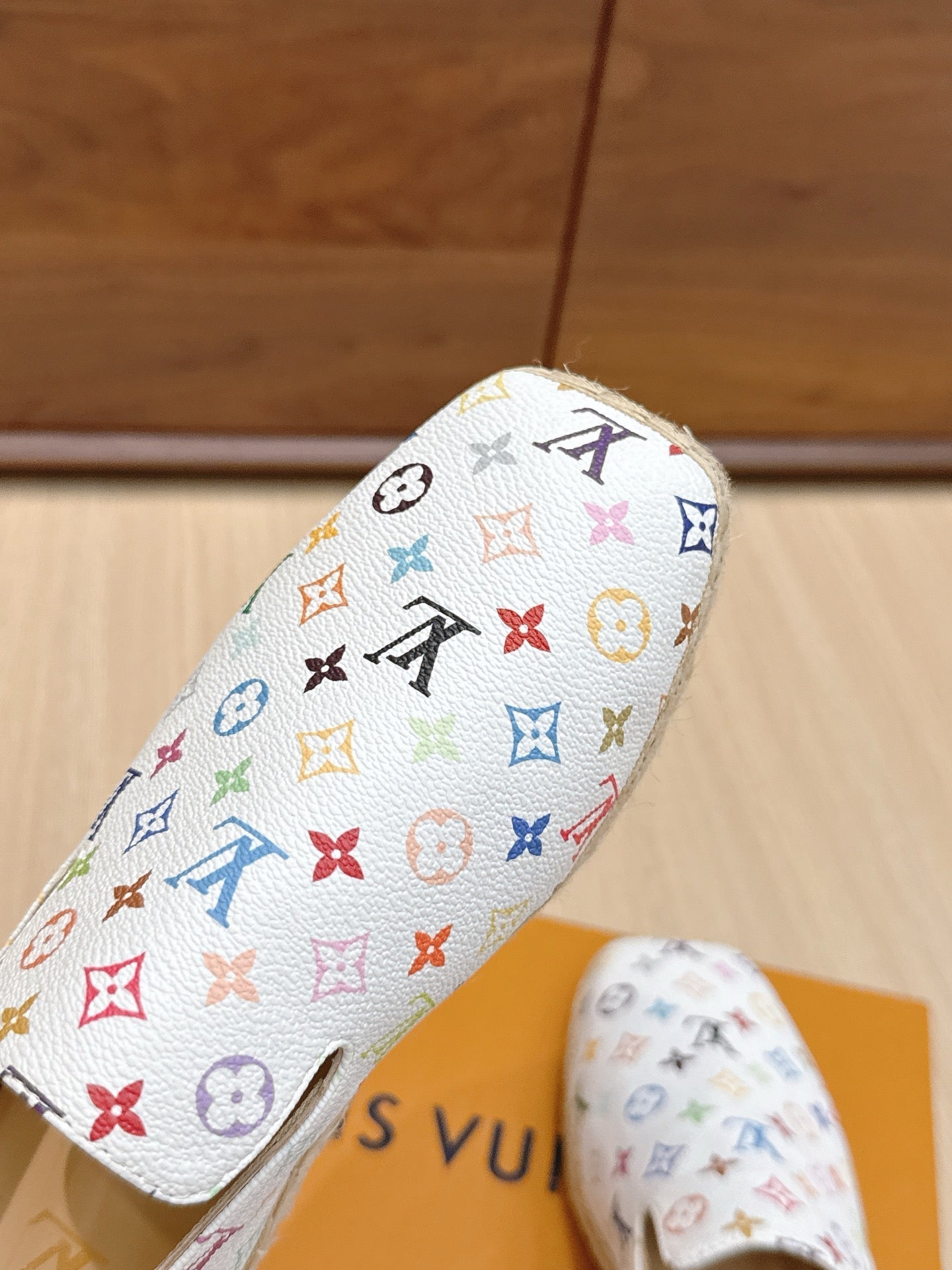 LV 26ss Loafers White Multicolor Monogram Genuine Leather 656962
