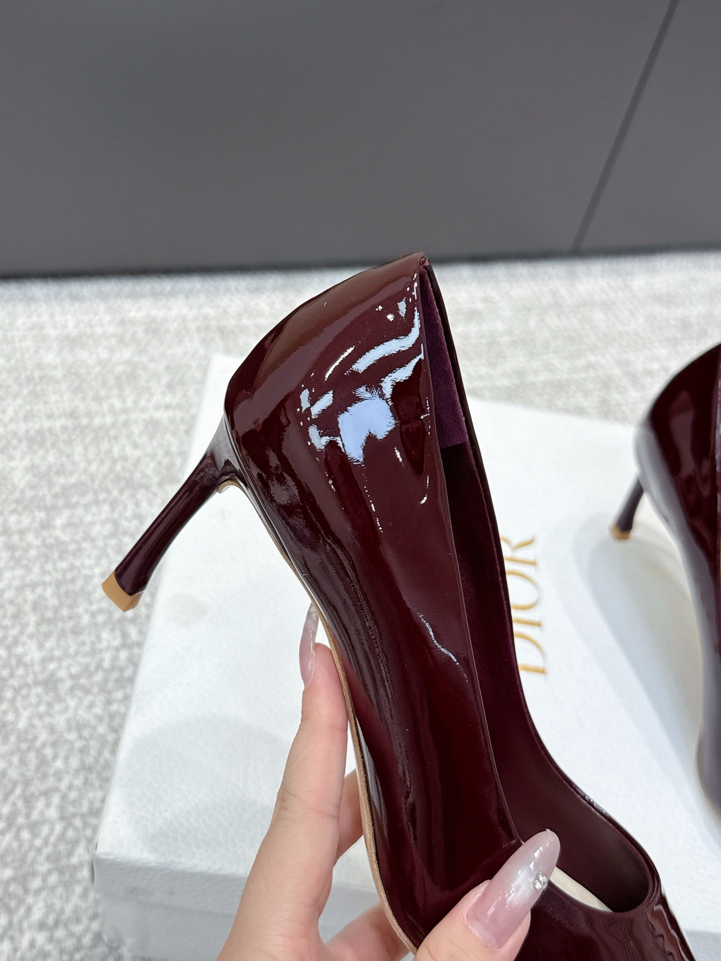 CD 26s High Heels Pump 85 Dark Burgundy Patent Leather 661473