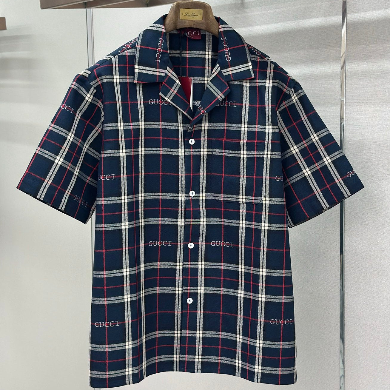 GC 2026 Men's Short-sleeved Shirt Navy Blue Red Cotton 699259