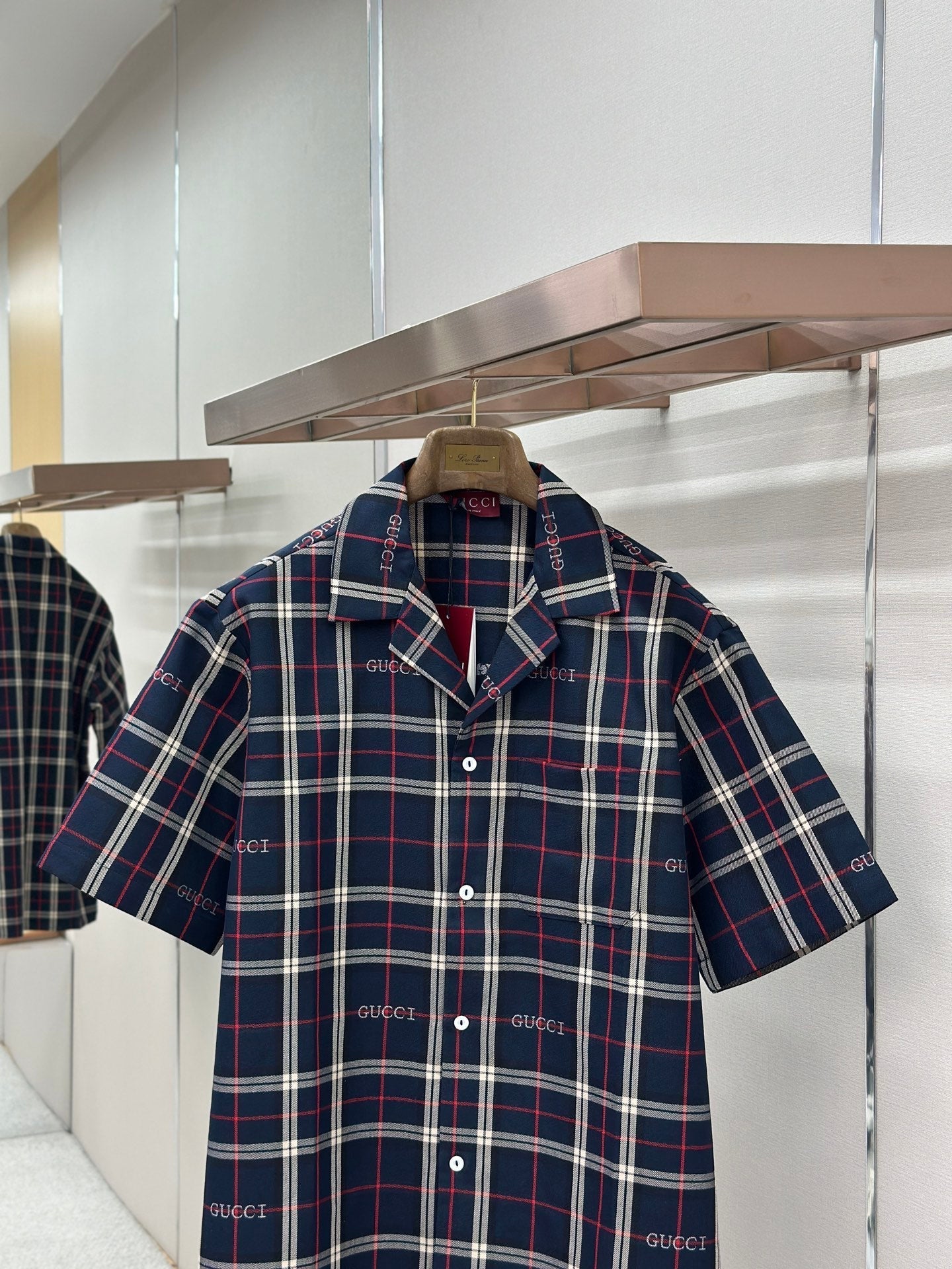 GC 2026 Men's Short-sleeved Shirt Navy Blue Red Cotton 699259
