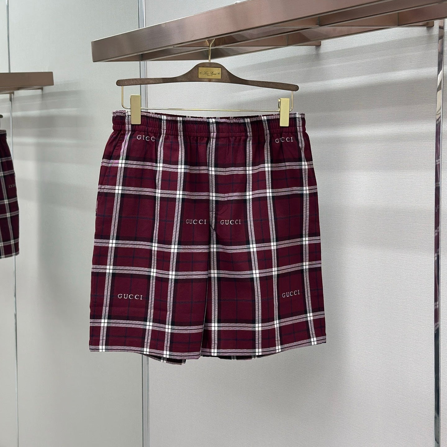 GC 2026 Men's Striped Shorts Burgundy Cotton 699257