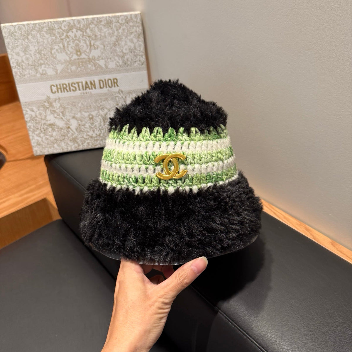 Chanel 2026 Chunky Bucket Hat Knit Wool  550205