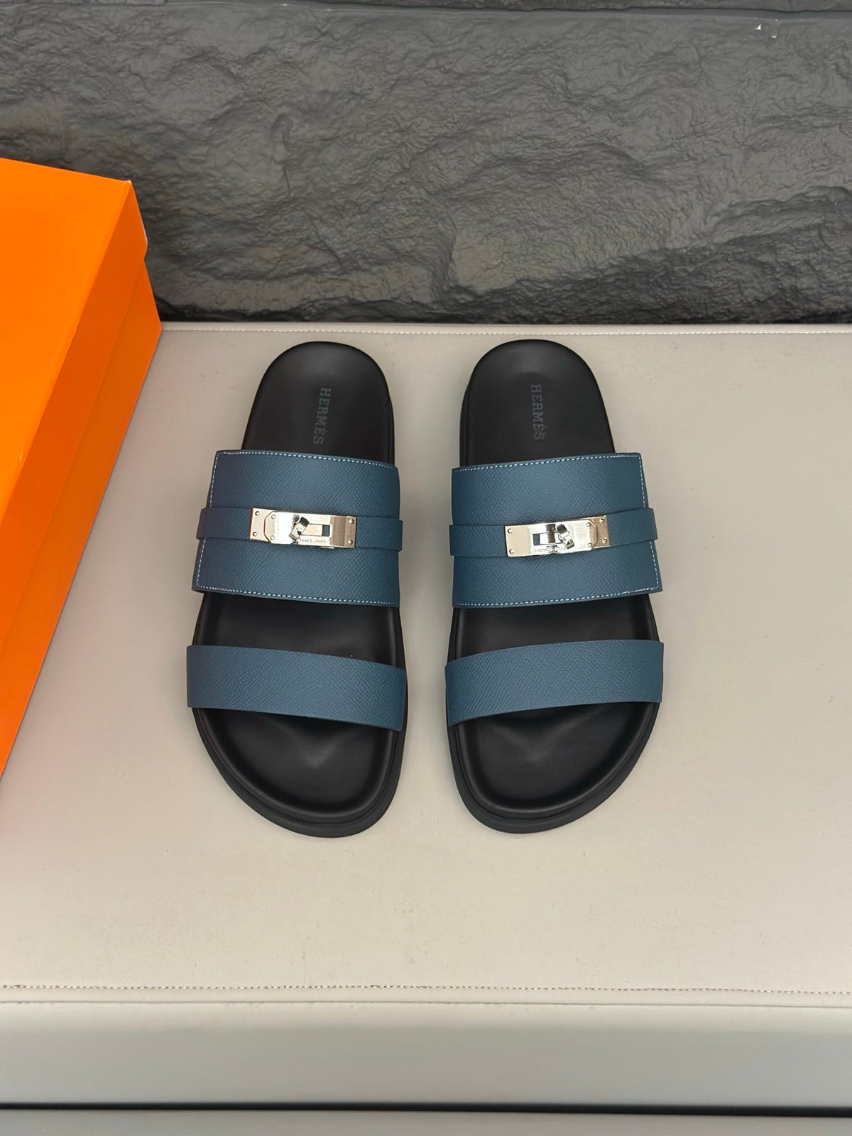 HM Men's Jackson Sandals Blue Cowhide 686963