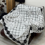 CC 25 Scarf 140cm Black White Cashmere 293218