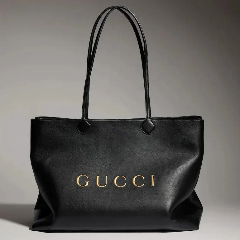 Gucci 2026 NY Large Tote Bag 42cm Black Canvas Leather
