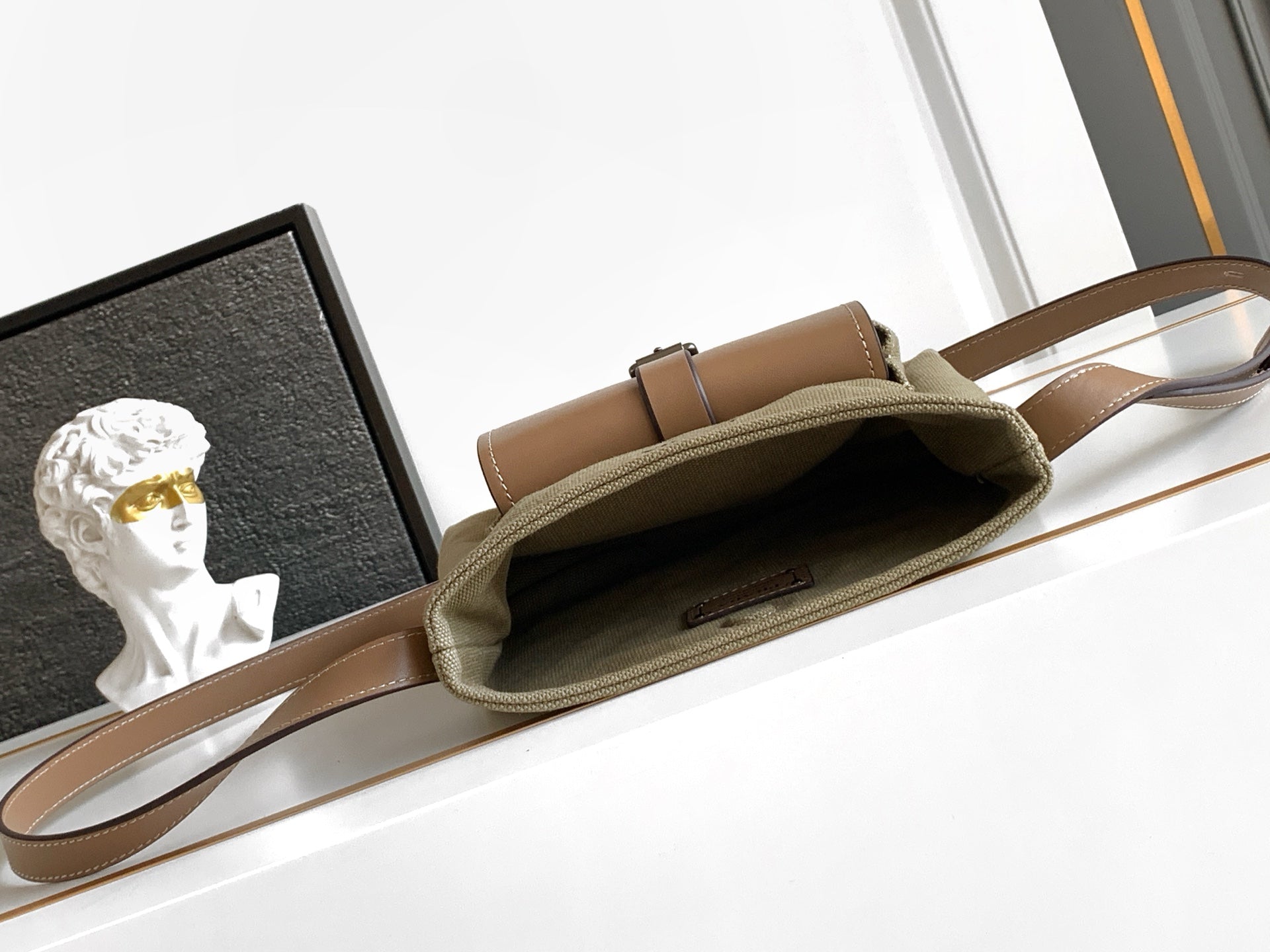 Prada 2026 Route Shoulder Bag 26cm Canvas Leather
