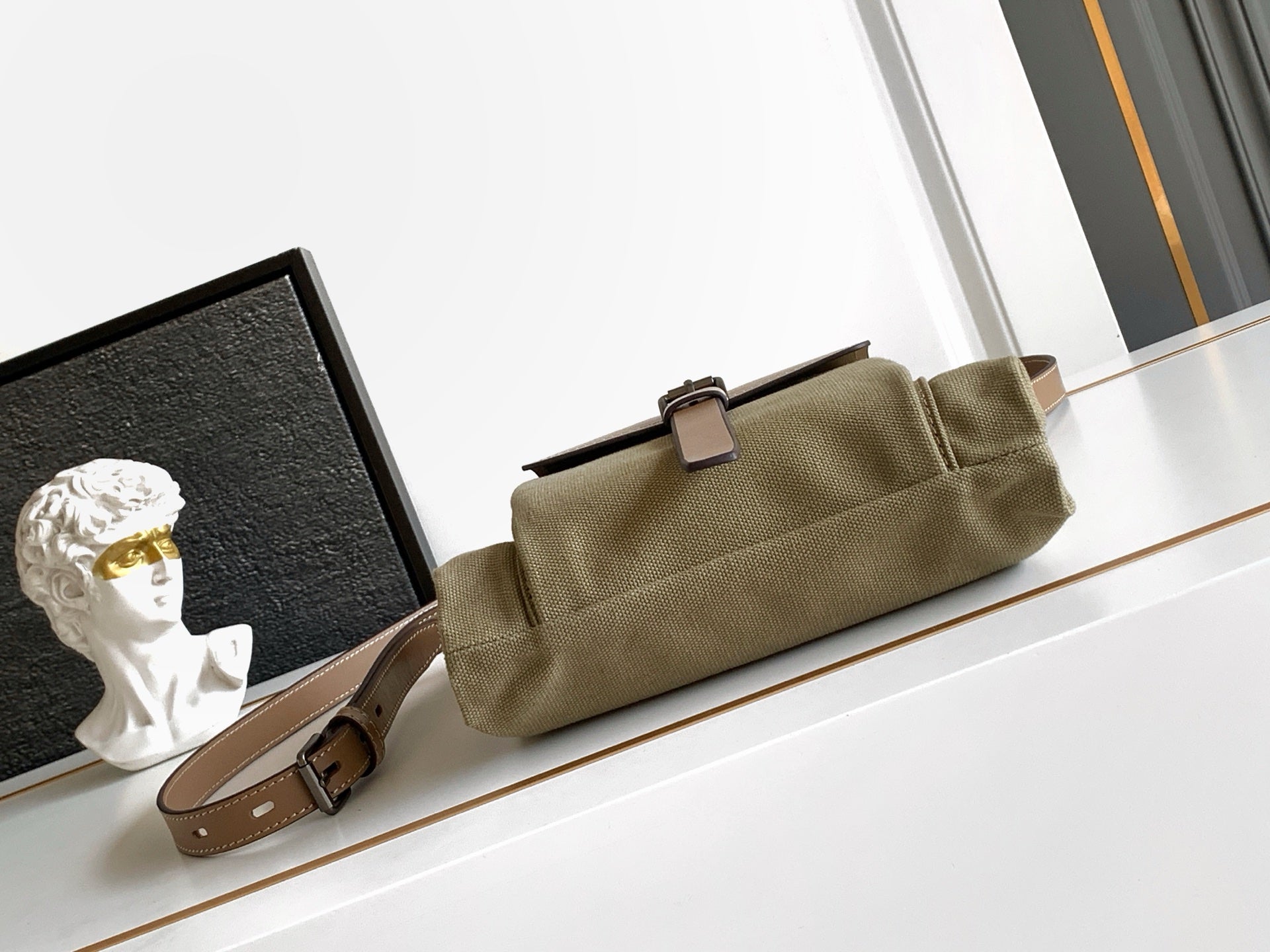 Prada 2026 Route Shoulder Bag 26cm Canvas Leather