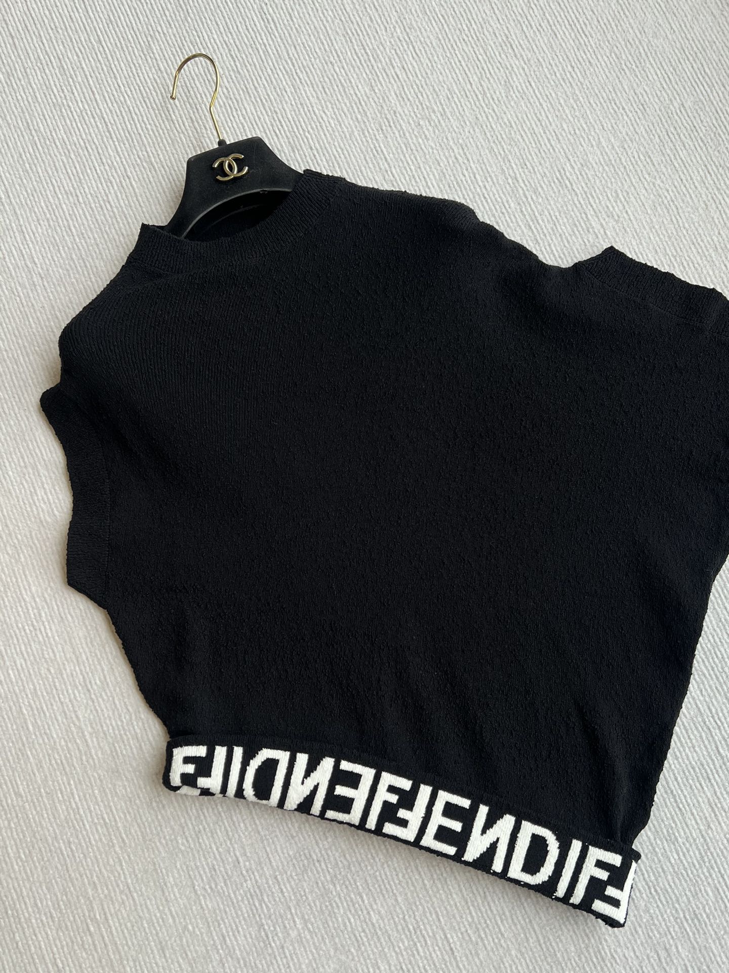Fendi 25 Asymmetric Hem Cape-sleeved Crewneck Jumper Black Viscose