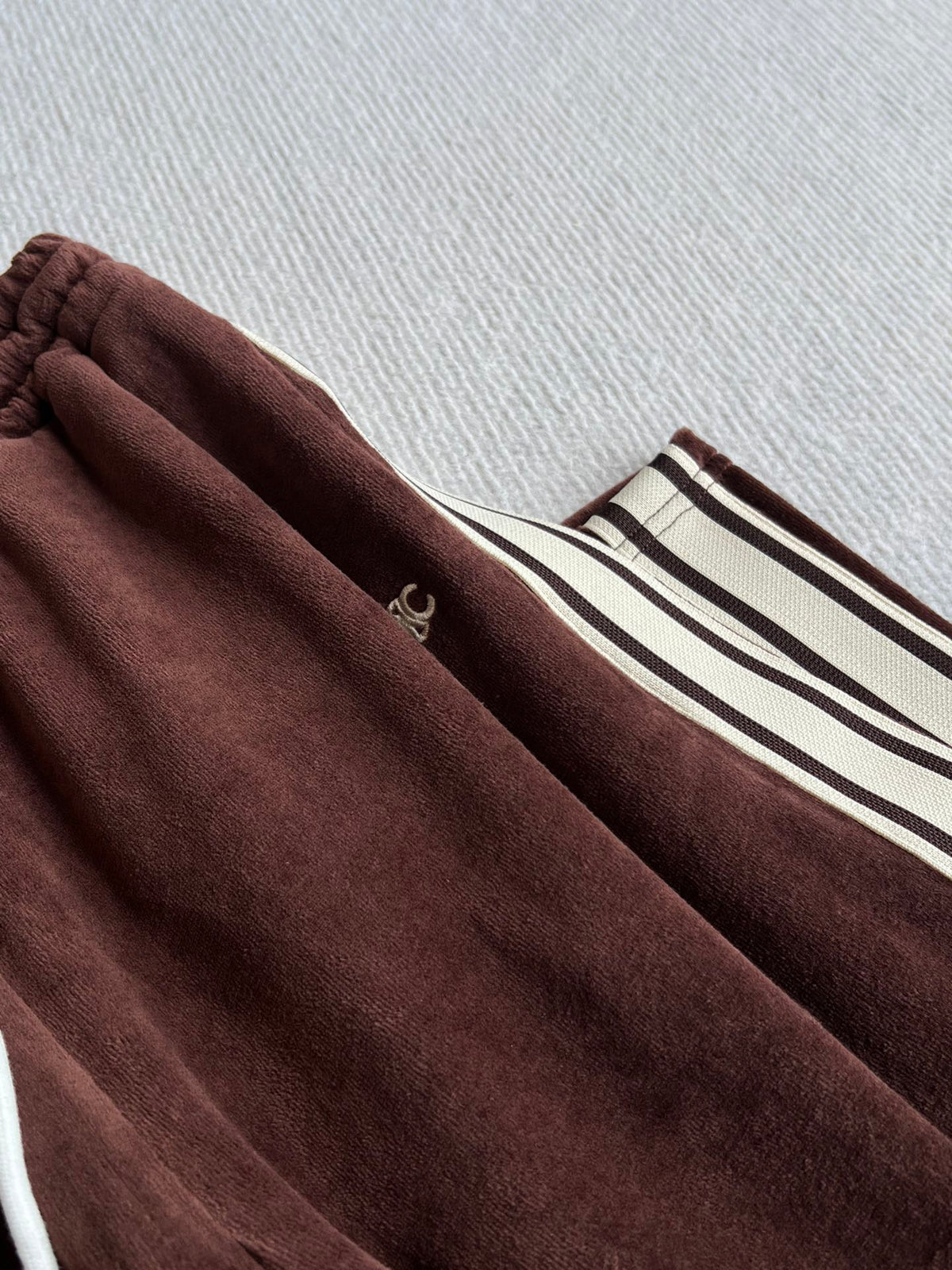Celine 25 Trouser Brown White Cotton Polyester