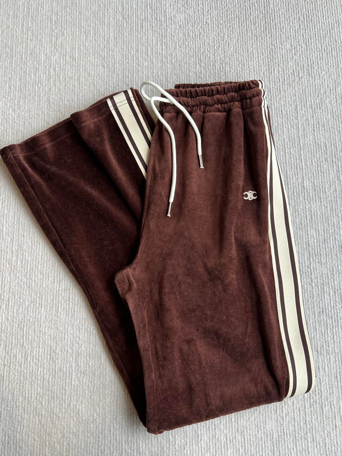 Celine 25 Trouser Brown White Cotton Polyester