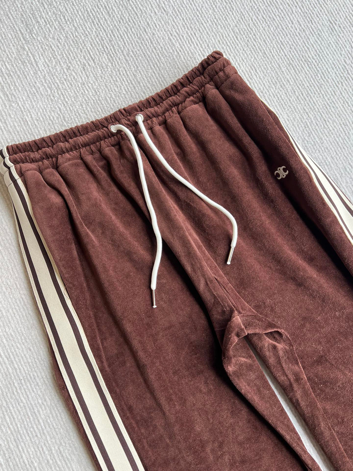 Celine 25 Trouser Brown White Cotton Polyester