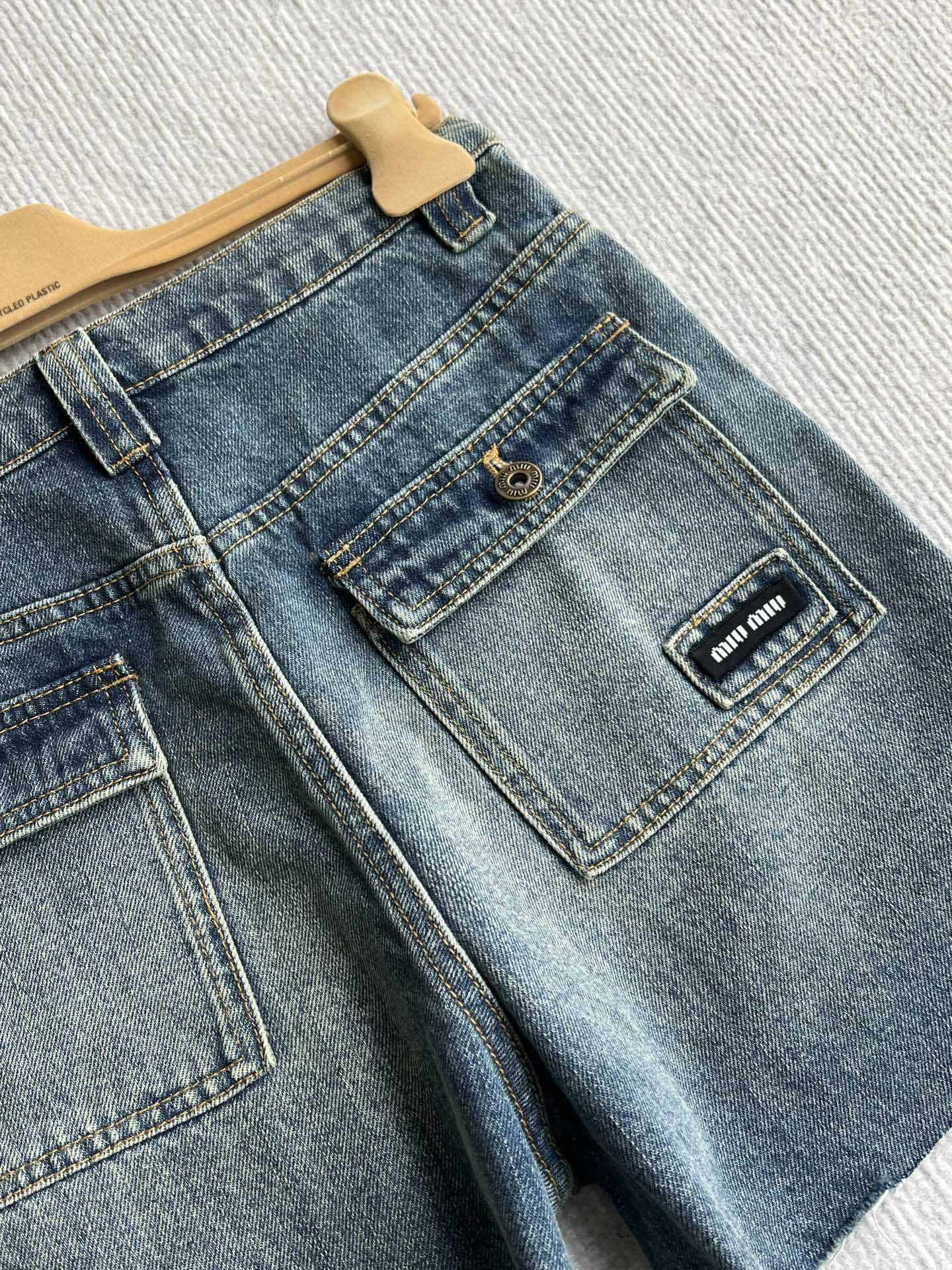 Miumiu 2026 Denim Short Blue Cotton 356321