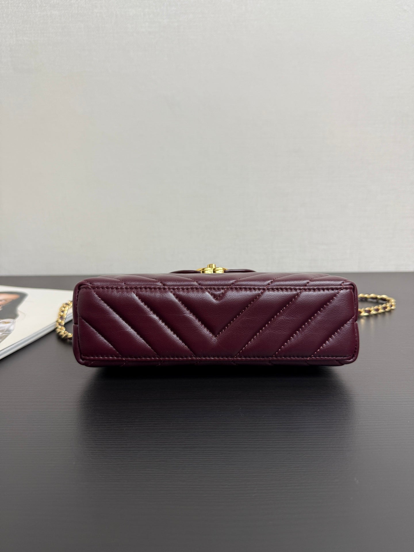 Chanel 2026 Kelly Bag 19cm Burgundy Lambskin