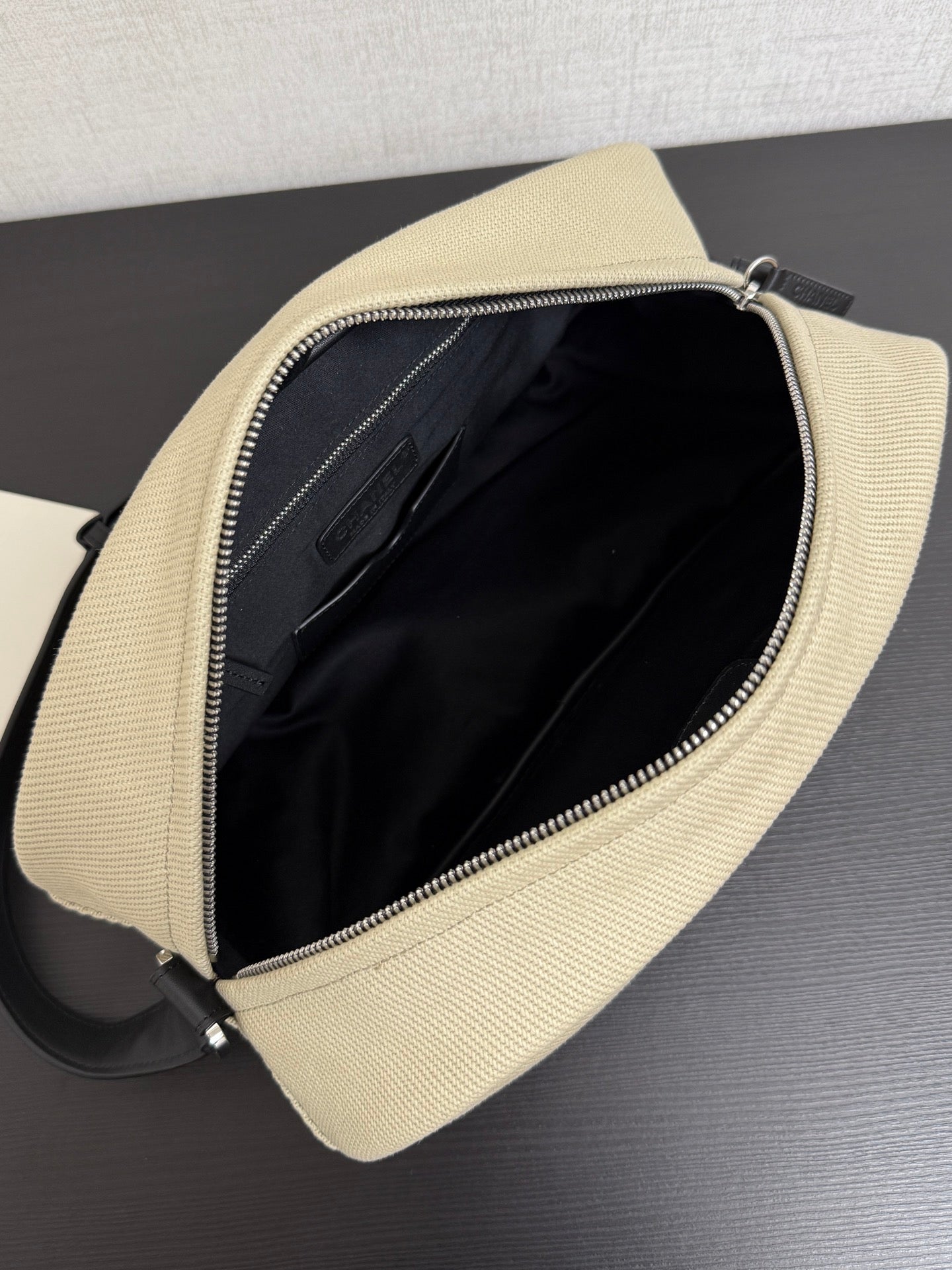 Chanel 2026 Rugby Bag 32cm Beige Canvas Leather