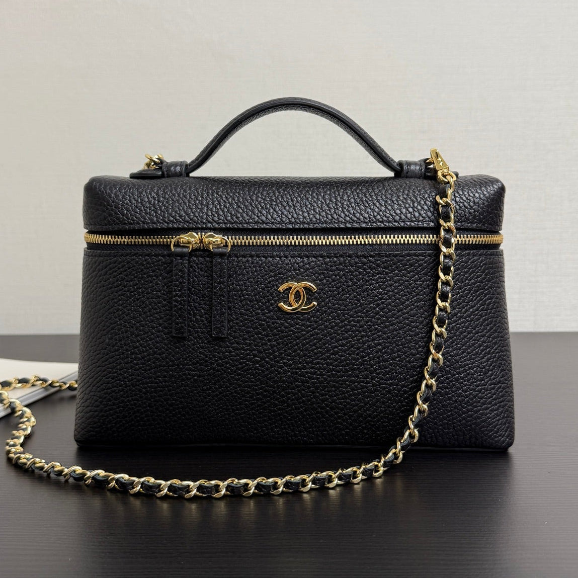 Chanel 2026 Vanity Bag Black Grained Calfskin