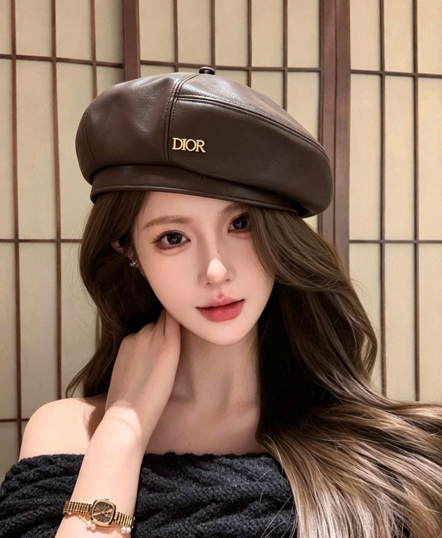 Dior Beret Leather 212928