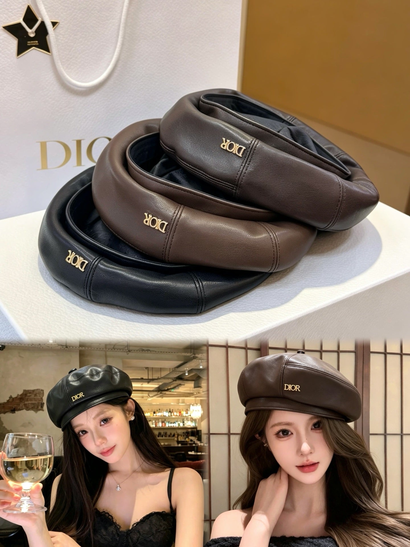 Dior Beret Leather 212928