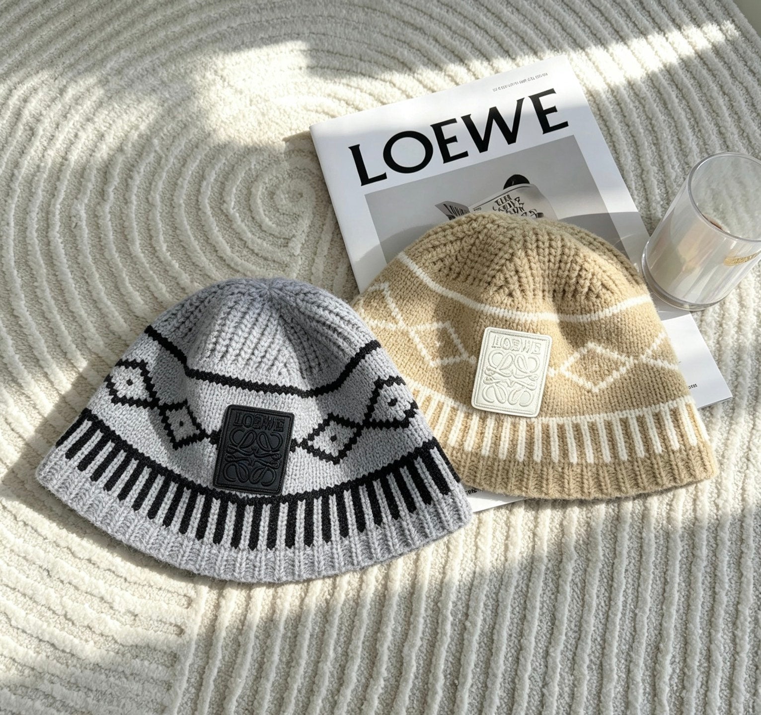 Loewe Jacquard Knit Bucket Hat 212901