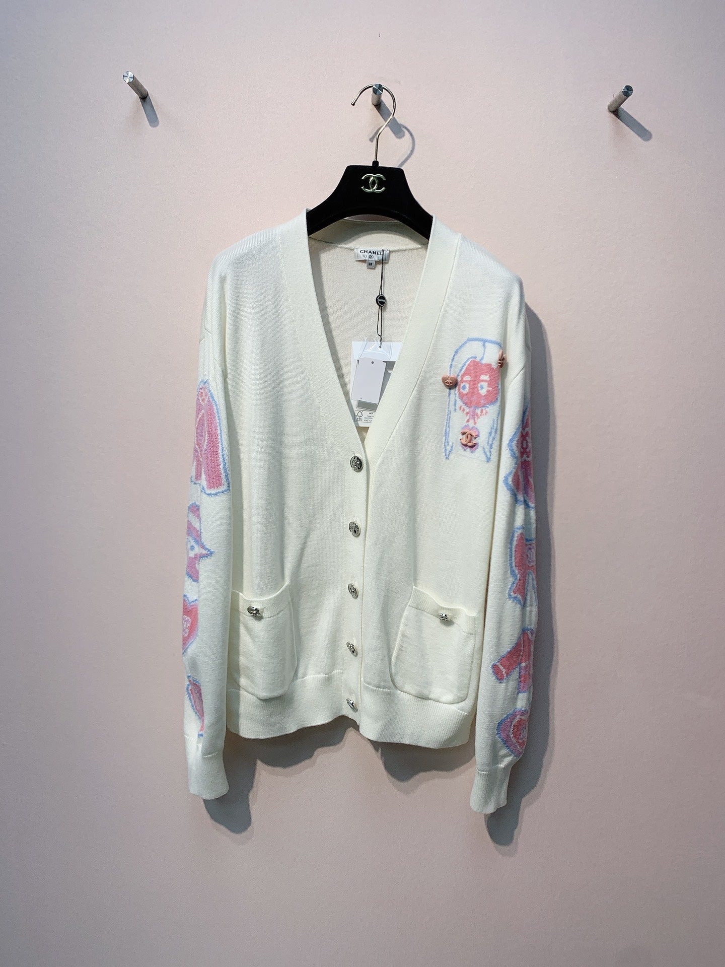 CC 25 Cardigan White And Black Cotton 287524