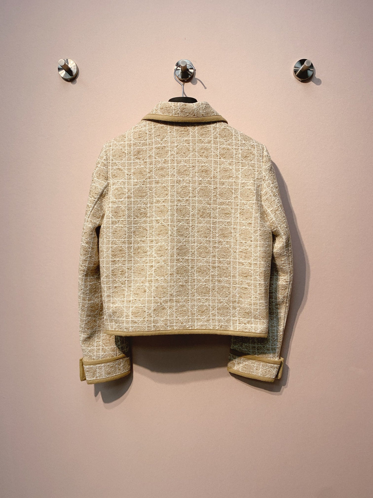 CD 25 Plaid Raglan Jacket Beige Cotton 301535
