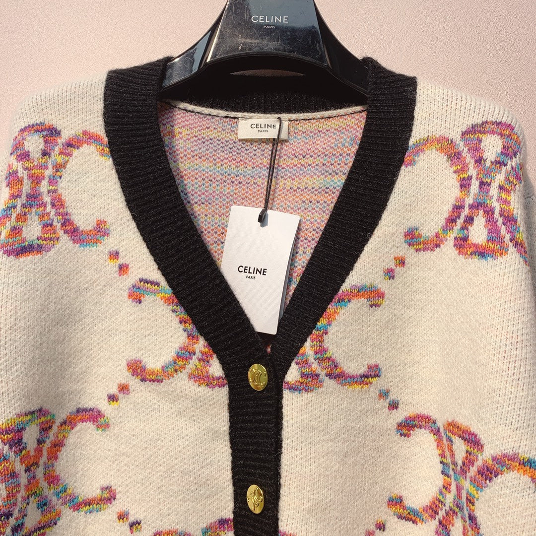 Celine 25 Cardigan Multicolor Wool 301603