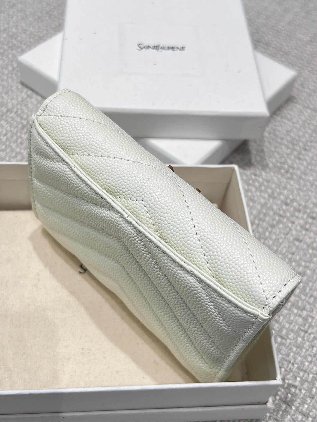 YSL 2026 Cassandre Matelassé Envelope Wallet 13cm Calfskin