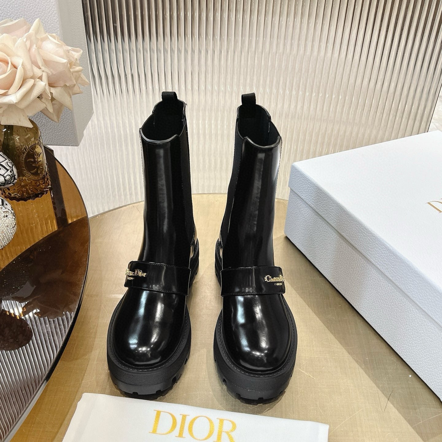 CD 25 short  boots black calfskin 438779
