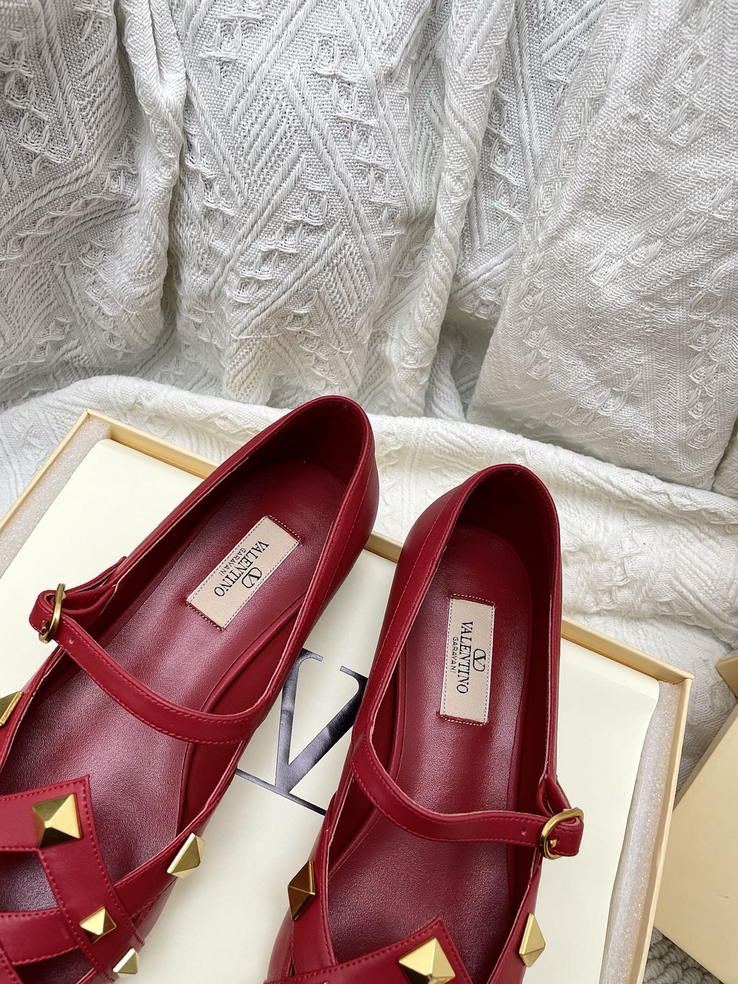 VT 26s Mary Jane Ballet Flats Dark Red Lambskin 611365
