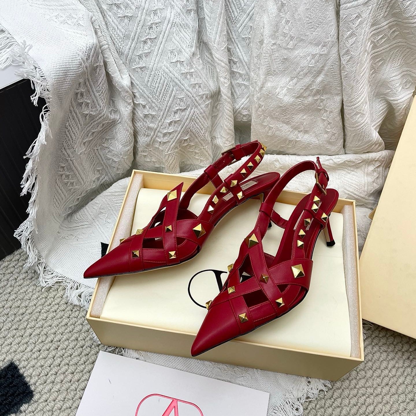 VT 26s Slingback 60 Dark Red Lambskin 611372